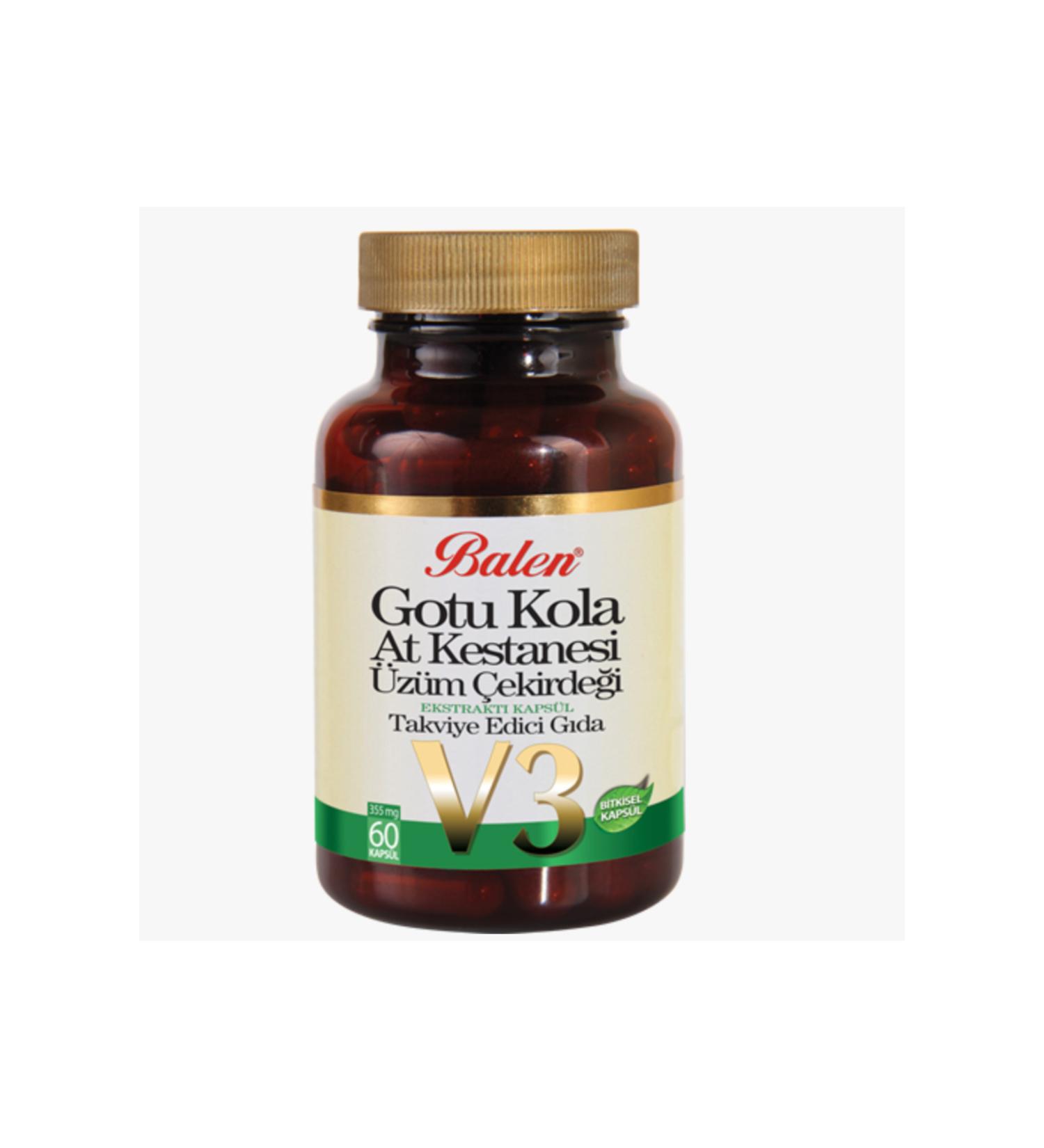 Balen Gotu Kola & Horse Chestnut & Grape Seed Extract Capsule Supplementary Food 355 MG*60