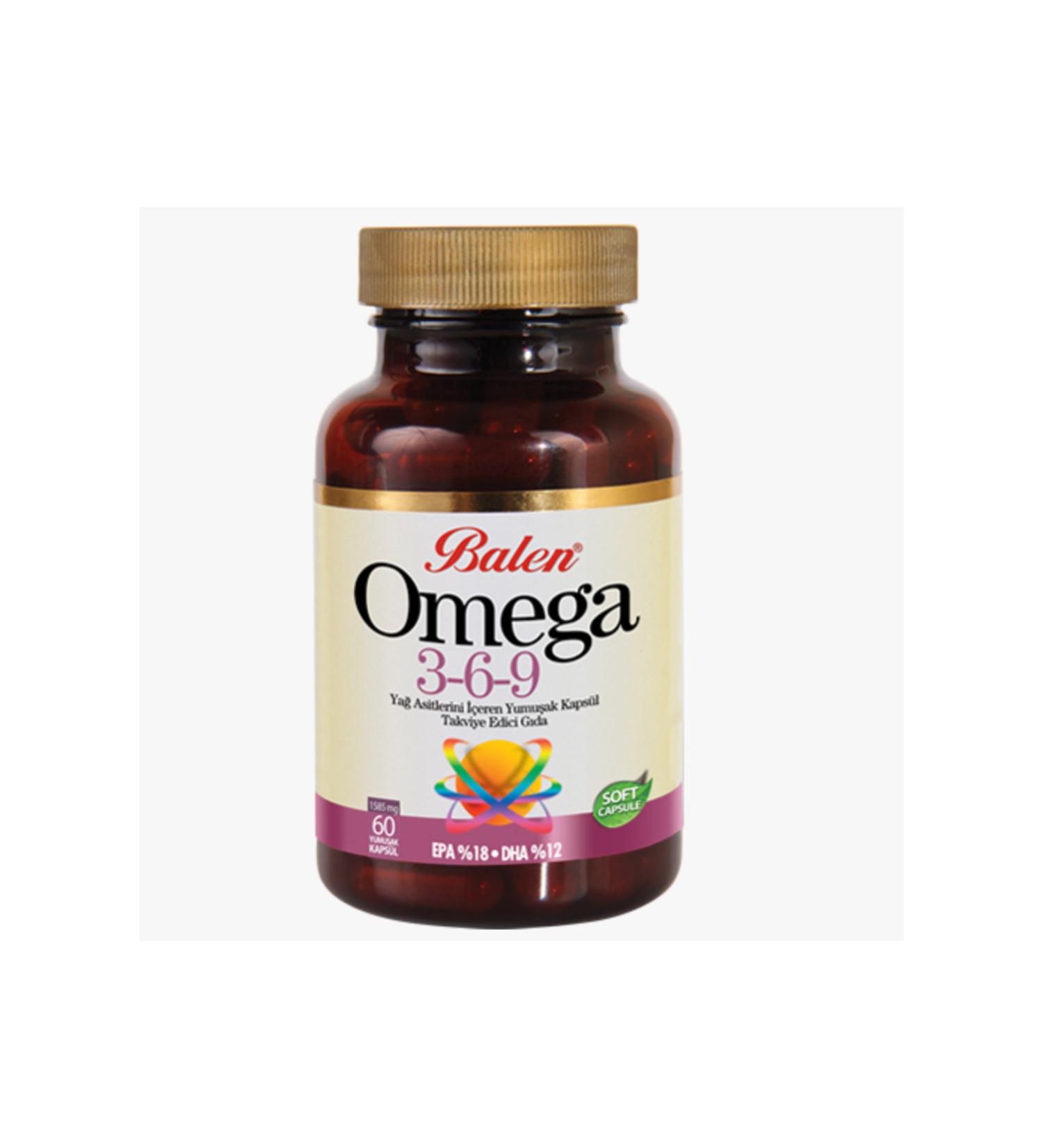 Balen Omega 3 6 9 Fatty Acids Softgel Supplement Food 1585MG*60
