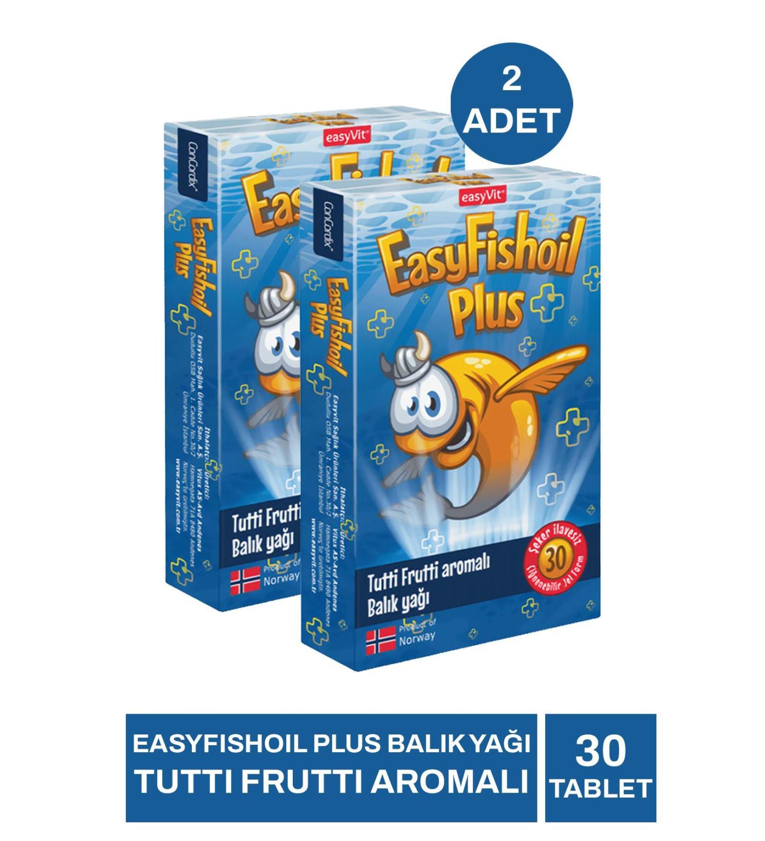 EASYVIT EasyFishoil Plus Fish Oil Tutti Frutti Flavored 30 Chewable Gel 2 Pieces