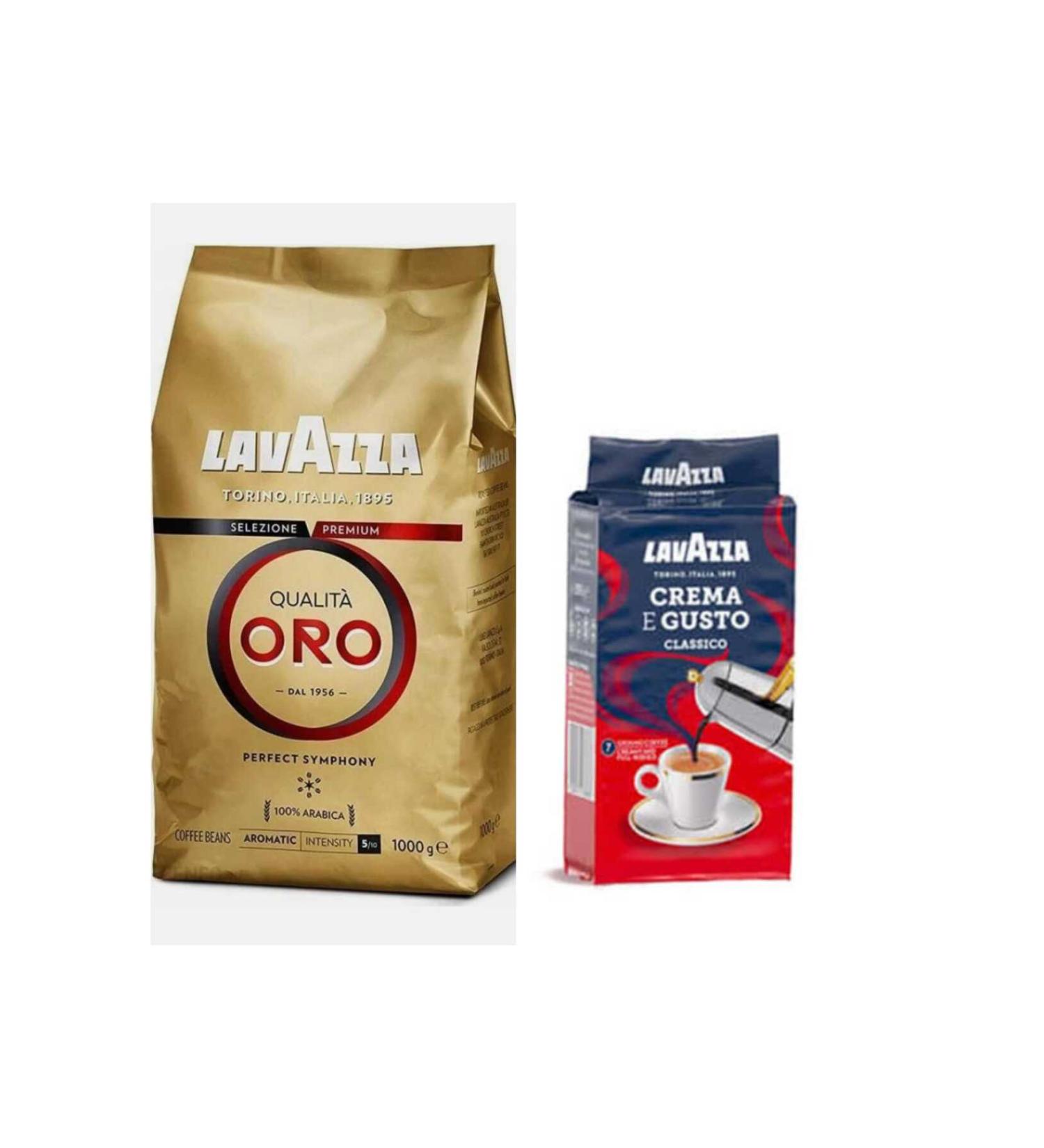 LavAzza Qualita Oro Bean Coffee 1 Kg + Lavazza Crema E Gusto Filter Coffee - 250gr