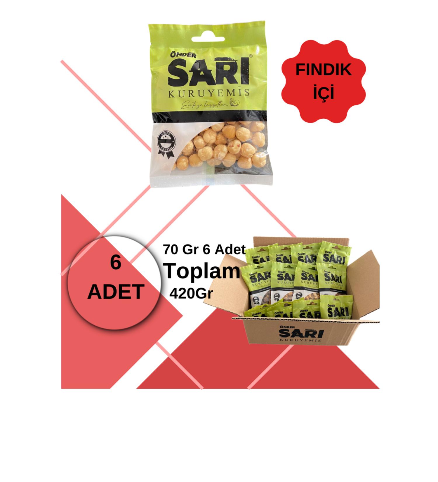 nder Yellow Dried Nuts Hazelnuts Open Finish Package 70 Gr X 6 Pieces