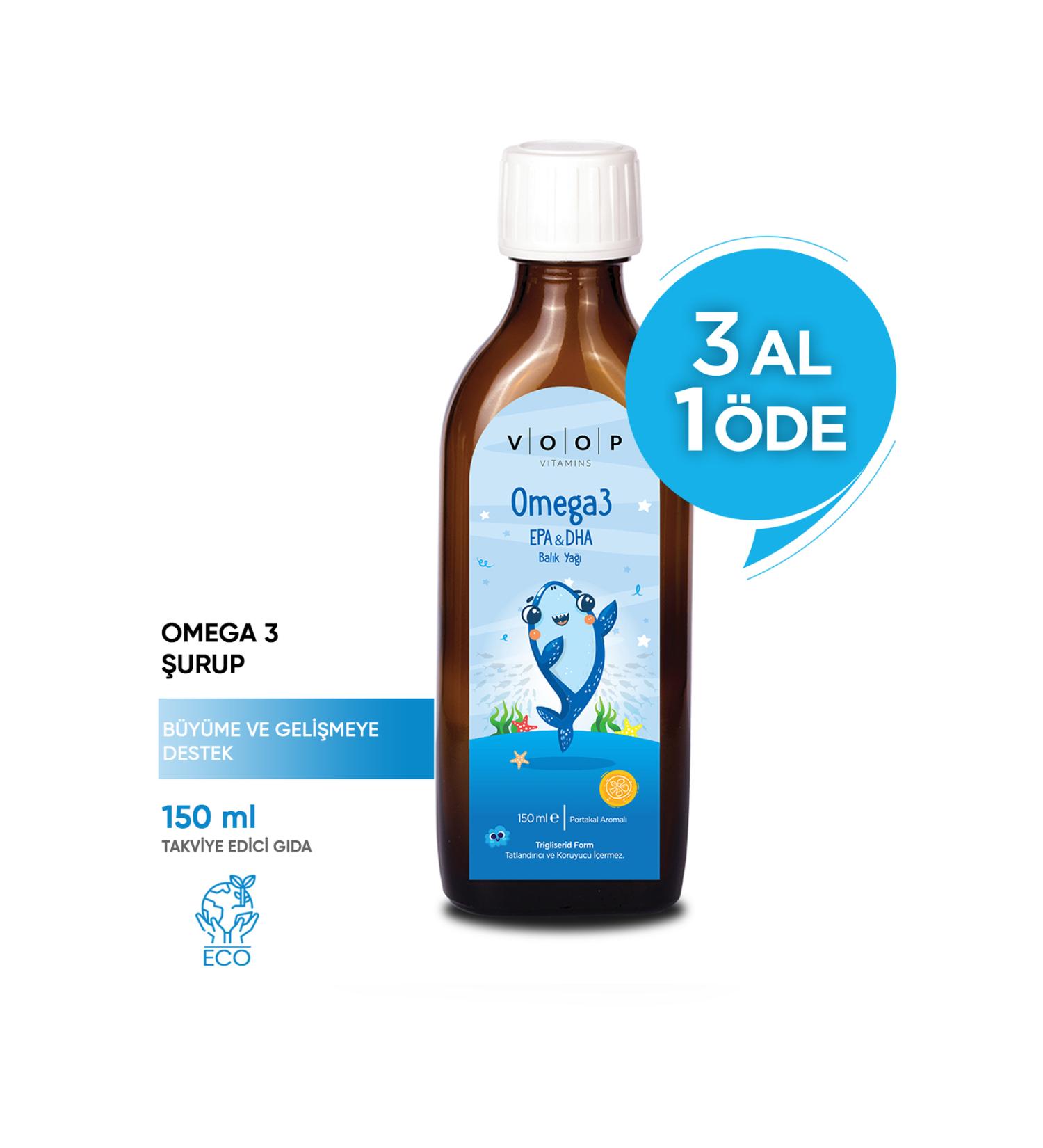 VOOP Fish Oil Omega 3 Orange Flavored Syrup for Children | High EPA & DHA Source - 150 ml - Buy Online on GoSupps.com