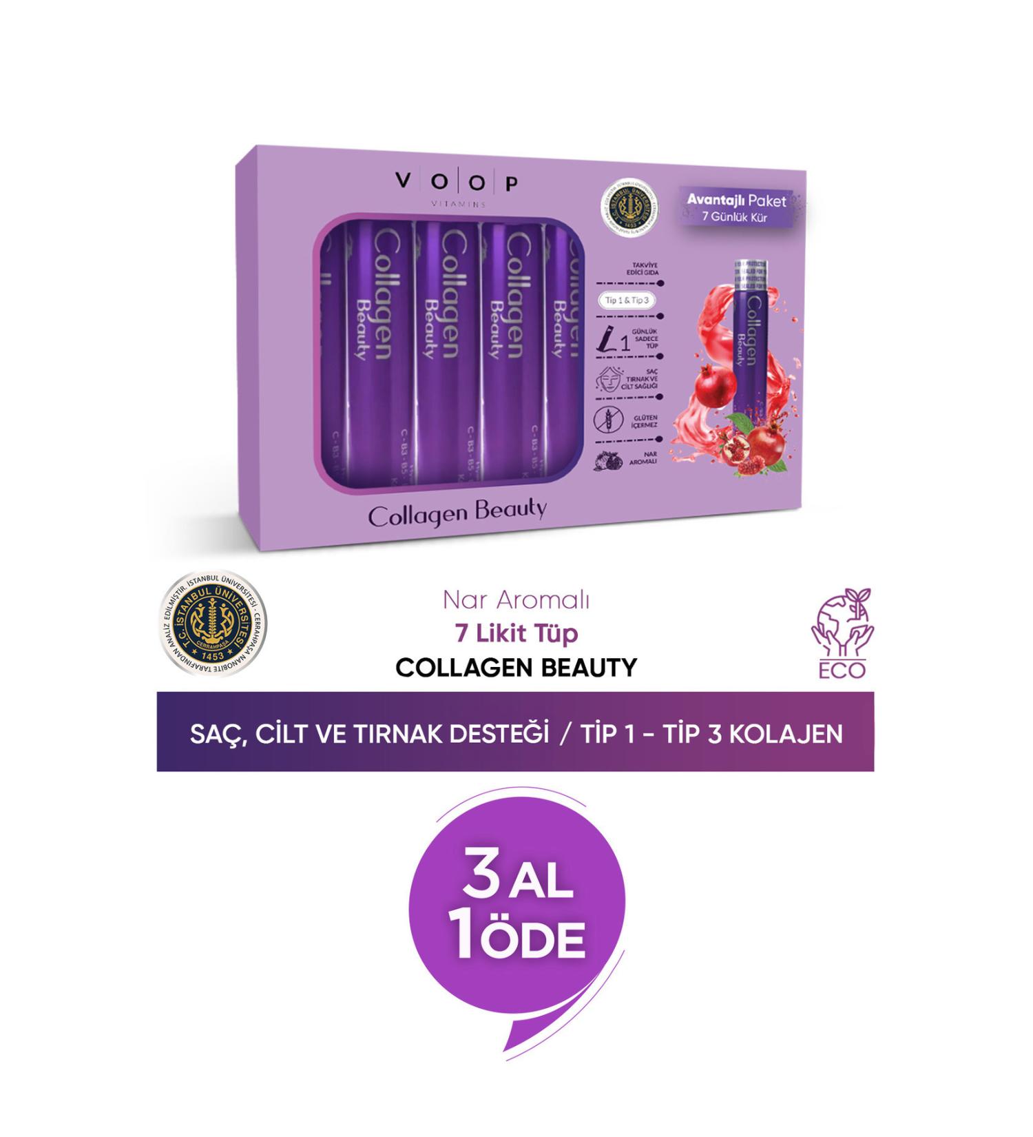 VOOP Collagen Beauty High Bioactive Hydrolyzed Collagen 0 Pure And Natural - 7 Tubes - Buy Online on GoSupps.com