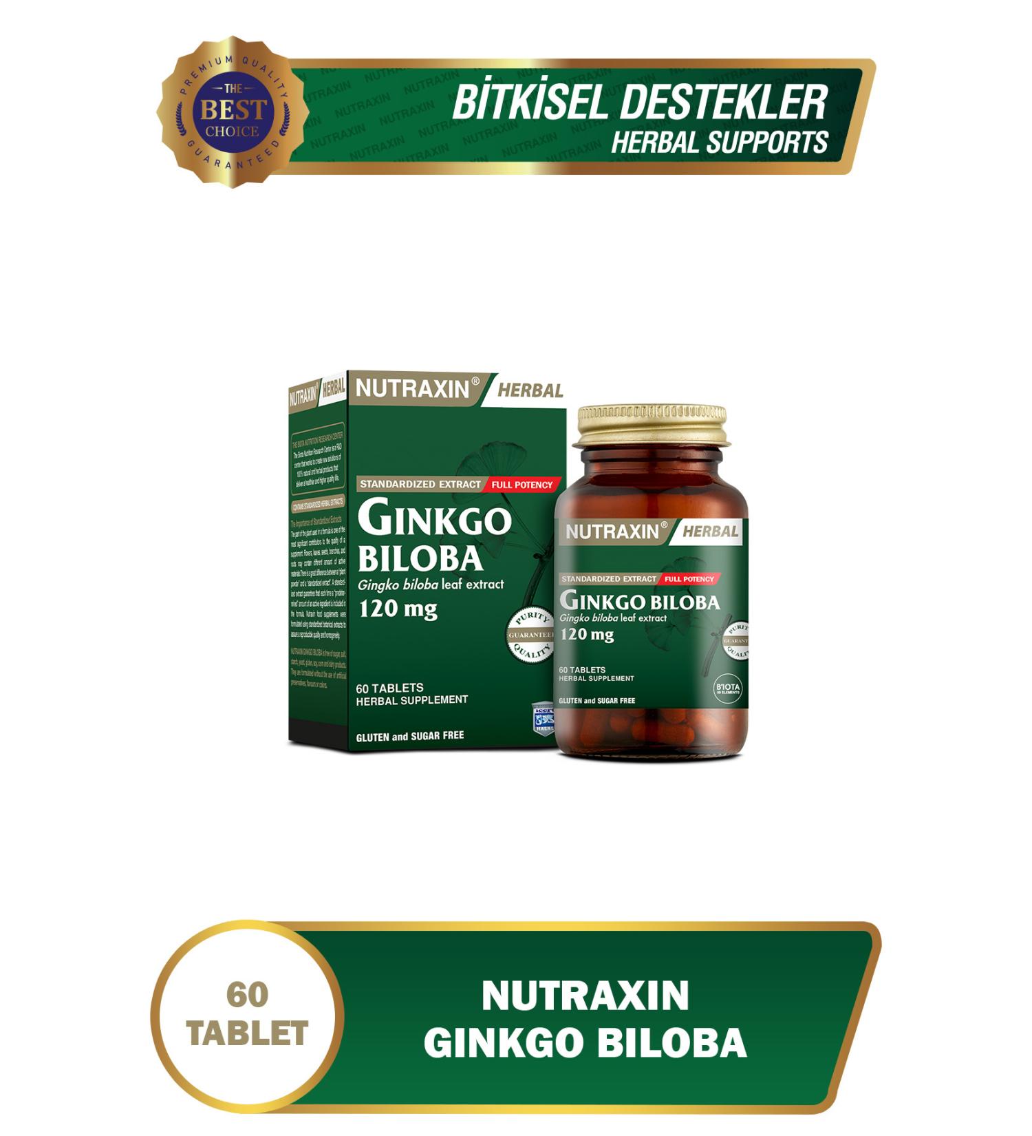 Nutraxin Ginkgo Biloba 120 Mg 60 Capsules