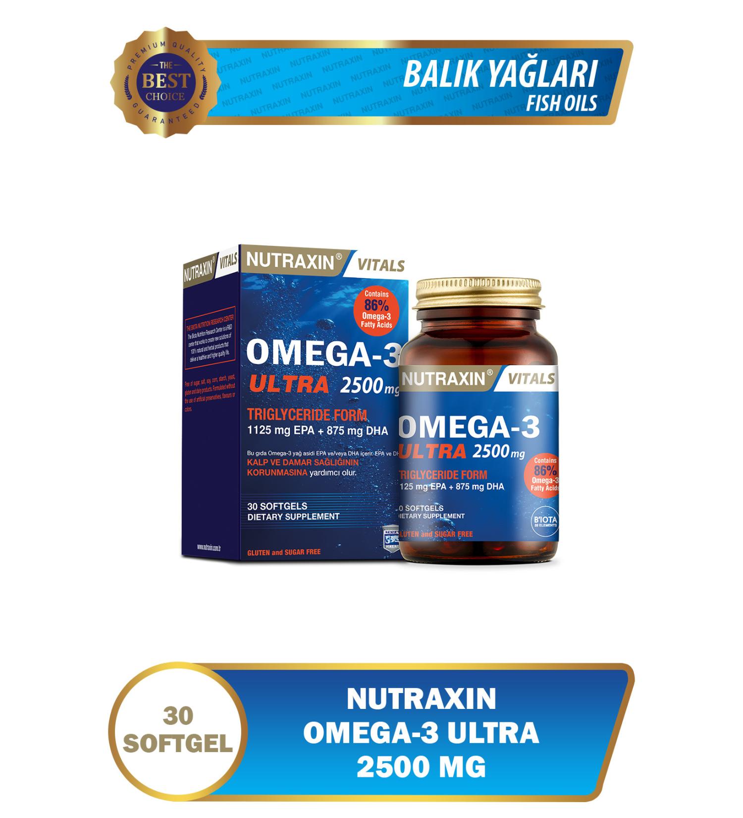 Nutraxin Omega-3 Ultra 2500 Mg 30 Capsules