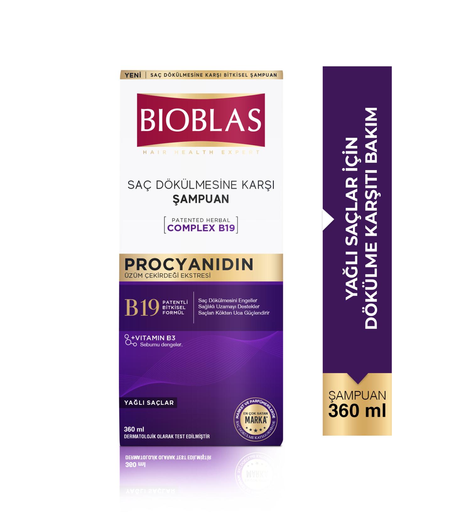 Bioblas Procyanidin Purifying Shampoo for Oily Hair 360 Ml - Against Hair Loss & Oiliness - Buy Online on GoSupps.com