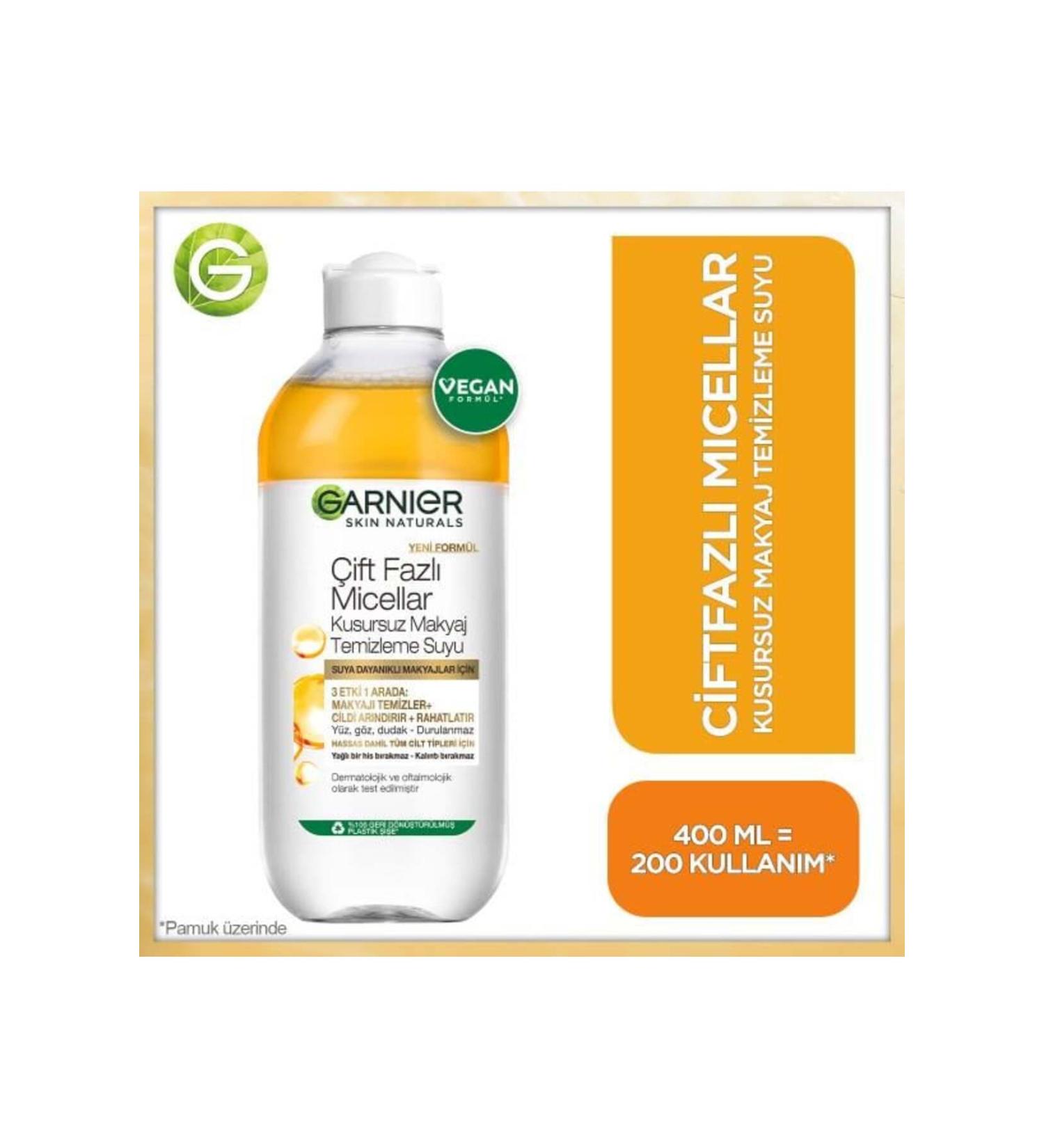 Garnier Dual Phase Micellar Flawless Make-Up Remover Water 400ml