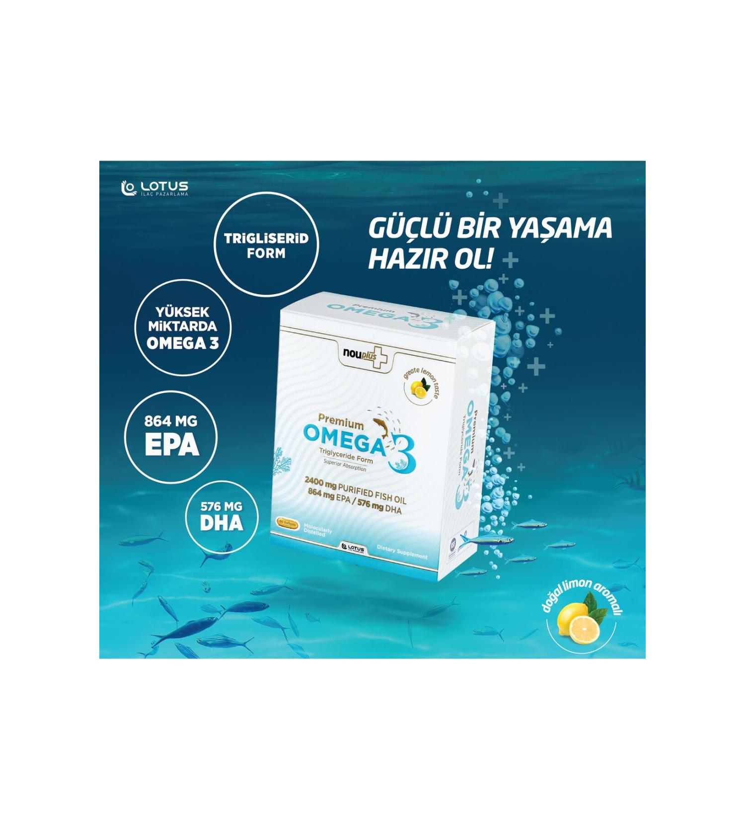 Nouplus Omega3 Premium 60 Capsules - Buy Online on GoSupps.com