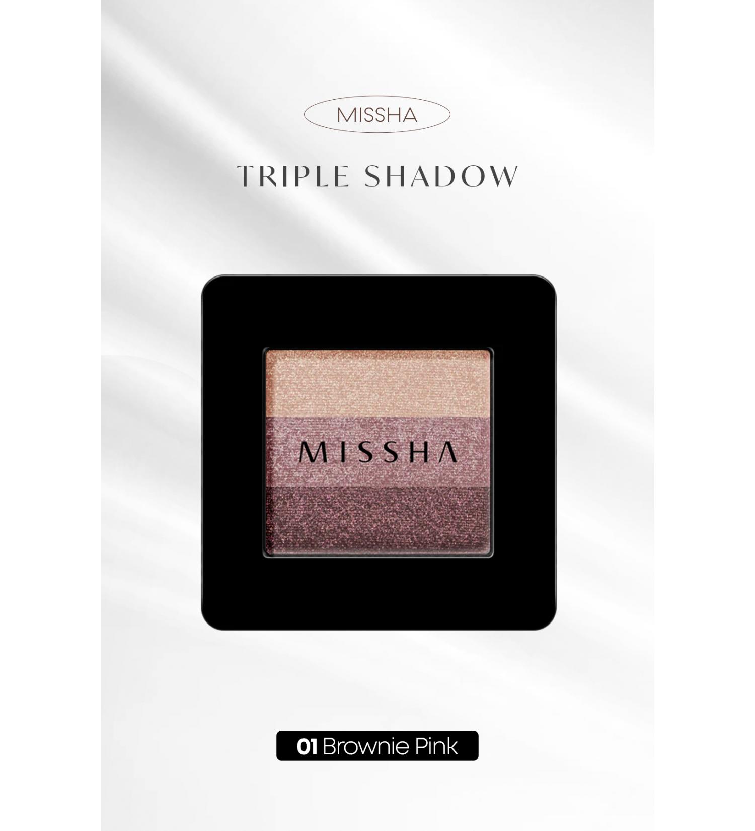 Missha Soft Texture Non-Falling 3 Color Eyeshadow Triple Shadow No.1 (BROWNIE PINK) - Buy Online on GoSupps.com