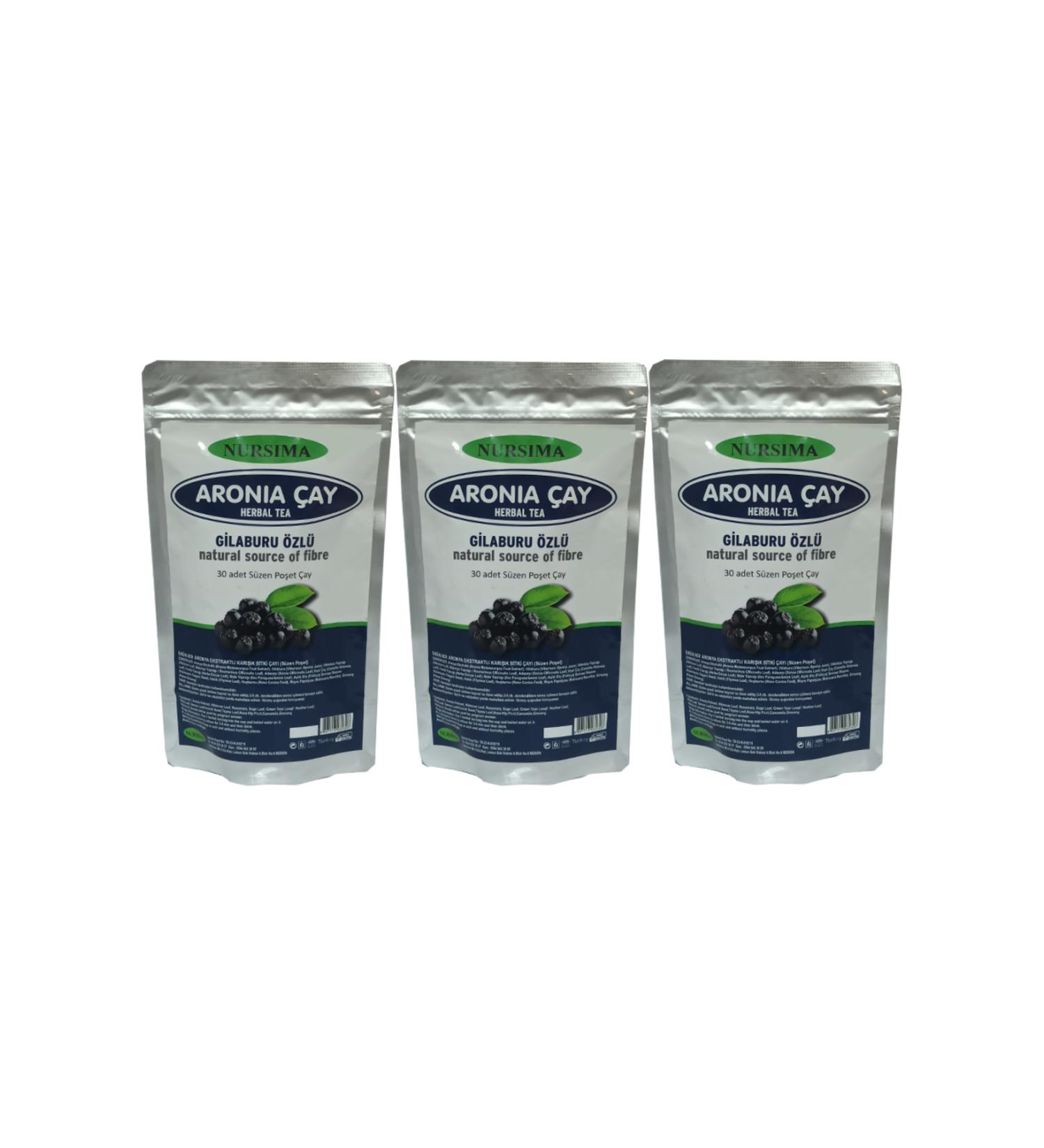Nursima Aronia Tea 30 Filter Bags 3 Packs