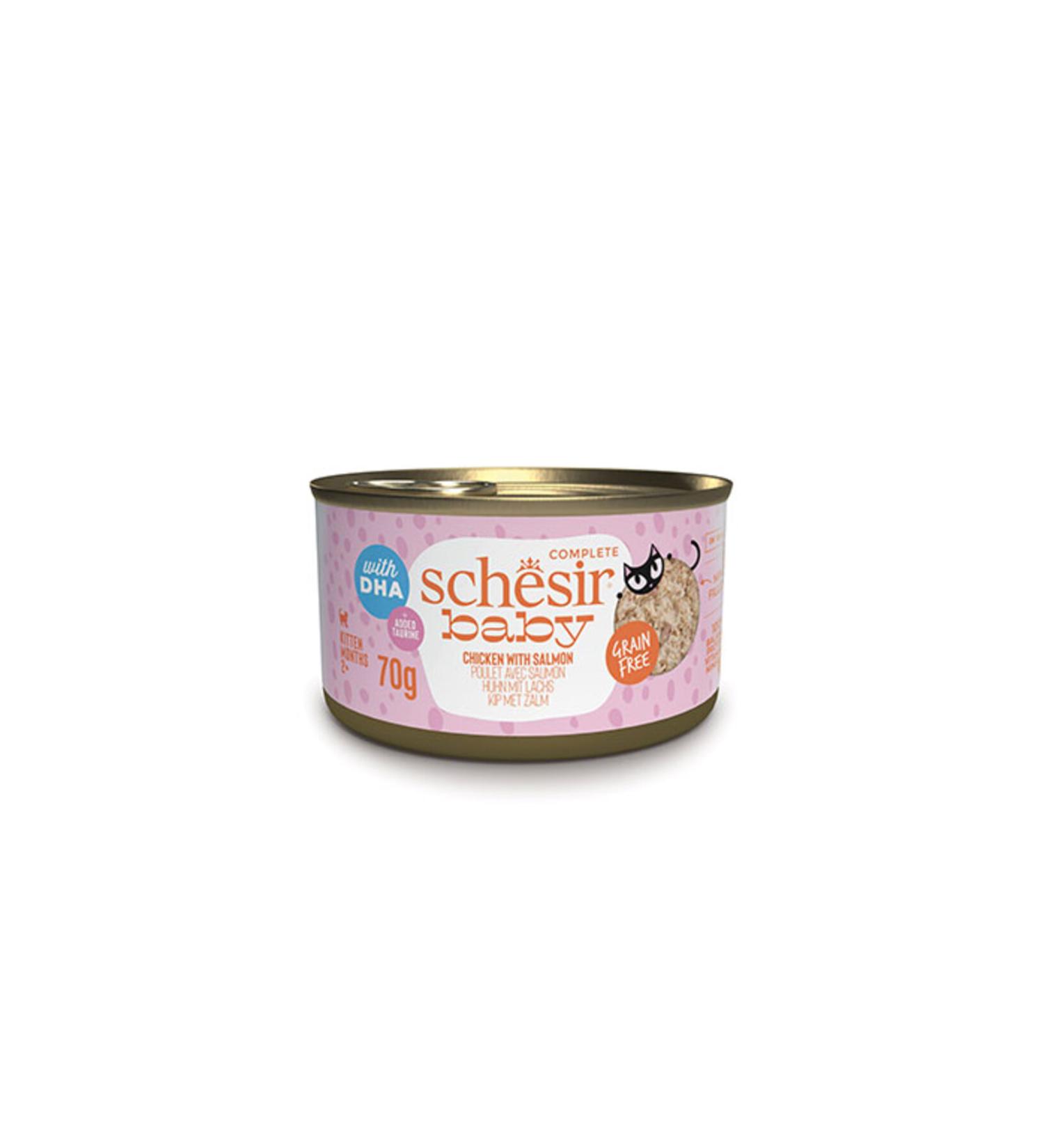 Schesir Babycat Chicken and Salmon Grain-Free Kitten Canned Food 12 Pieces 70 gr
