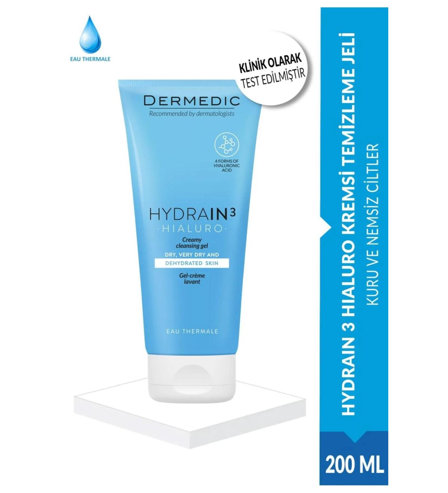DERMEDIC Hydrain3 Creamy Washing Gel 200 Ml - Buy Online on GoSupps.com