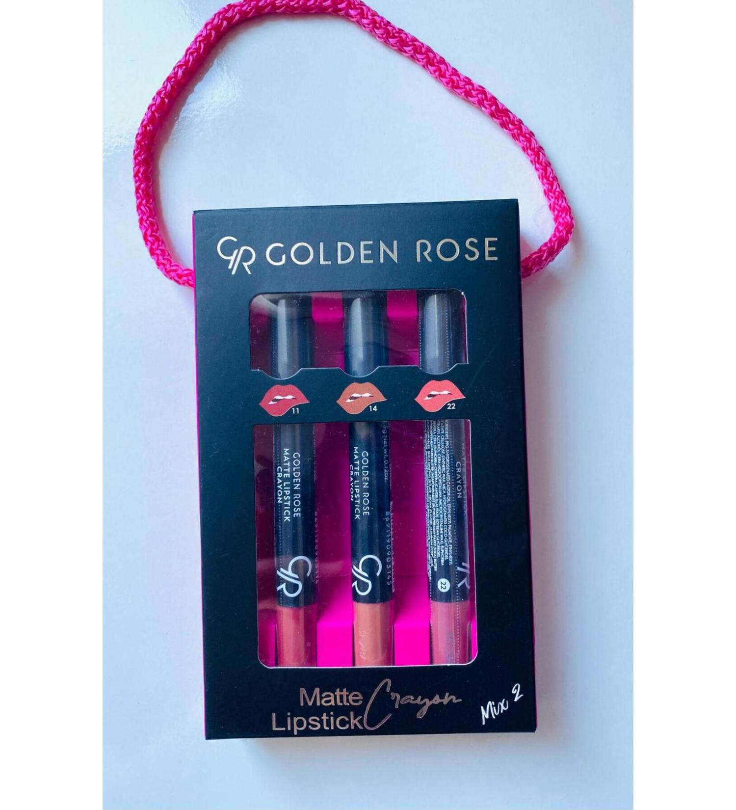 Golden Rose Matte Lipstick Crayon Mix 2 No:11-14-22 3 in 1