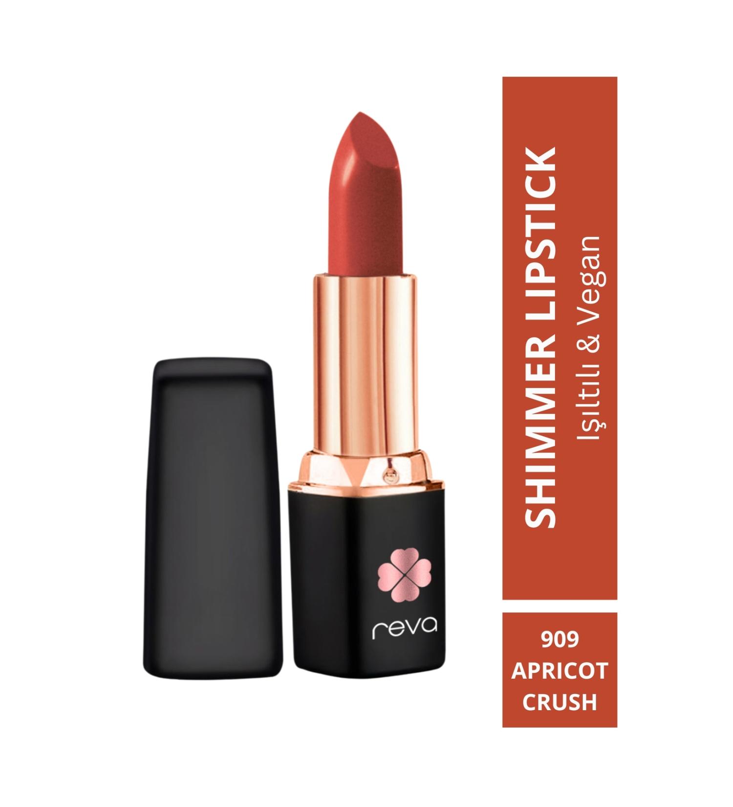 REVA Shimmer Lipstick Apricot Crush - Shimmer Lipstick - No: 909 Vegan & Clean Content - Buy Online on GoSupps.com