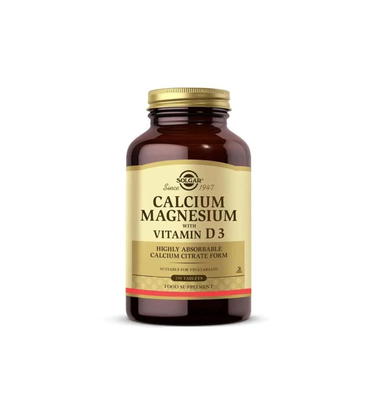 Solgar Calcium Magnesium With Vitamin D3 Calcium and Magnesium 150 Tablets