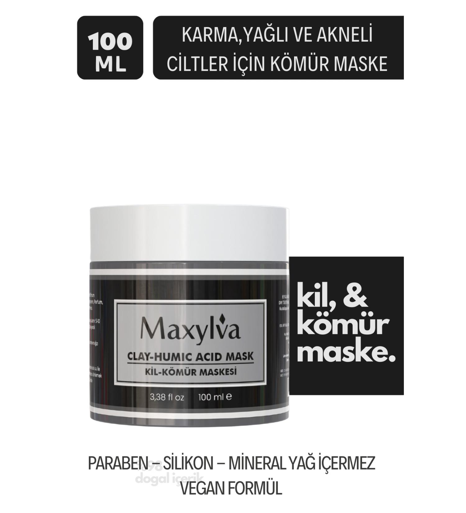 Maxylva Collagen Acne and Blackhead Stain Remover Collagen Charcoal Clay Mask 100 gr - Buy Online on GoSupps.com