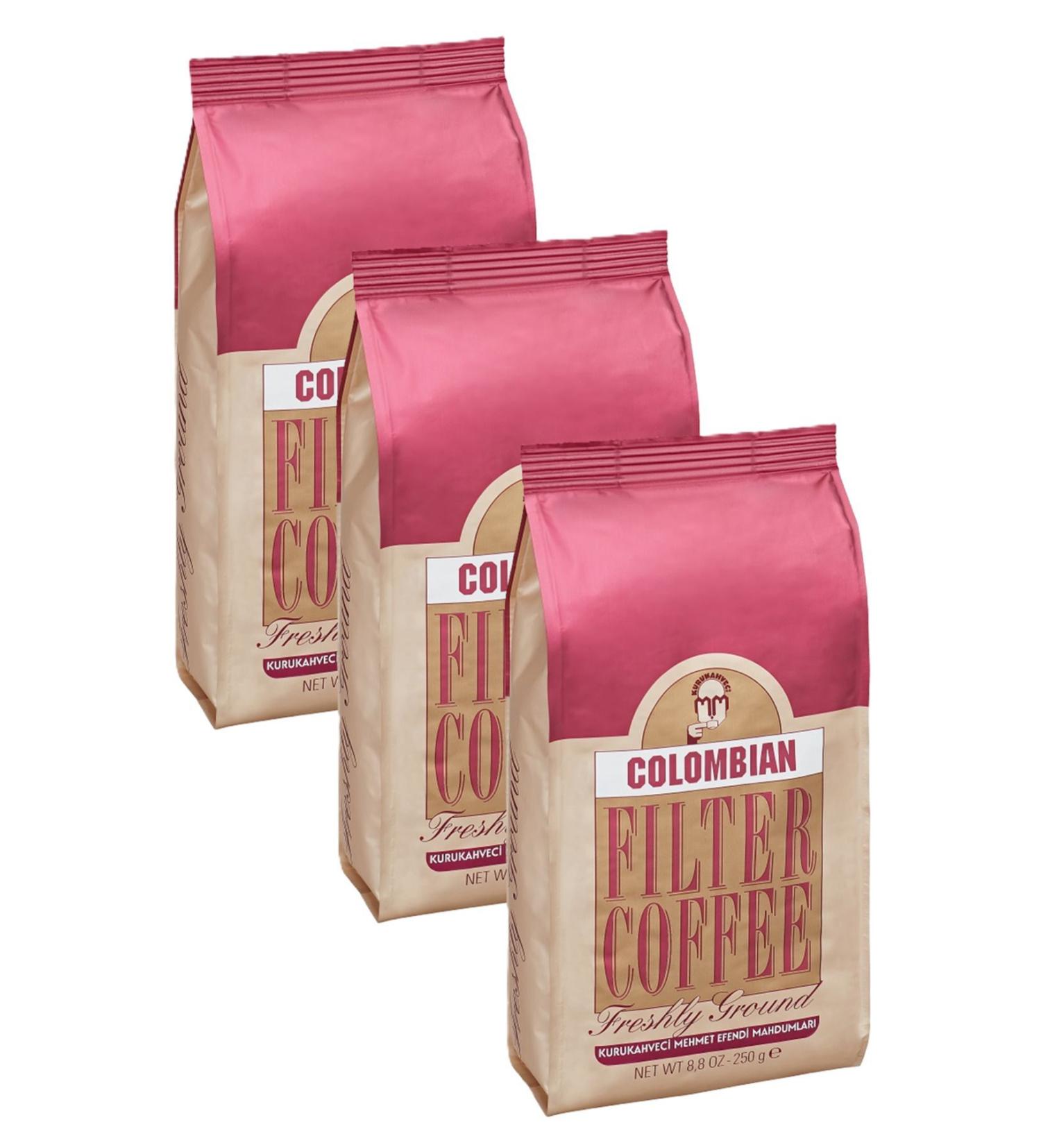 Mehmet Efendi Colombian Filter Coffee 250gr - Foil Packaging - 3 Pieces
