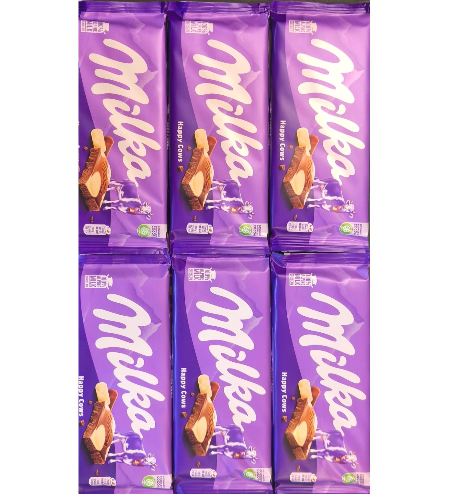 Milka Happy Cows Tablet 100 Grams x 6 Pieces Total 600 Grams