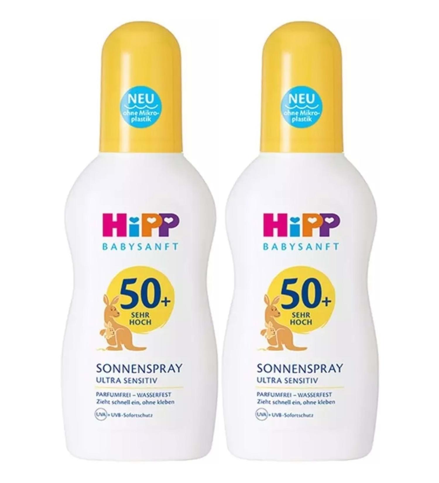 Hipp Babysanft Spray Sun Cream Sonnenspray 50+ Factor Ultra Sensitive 150ML Spray (Set of 2)