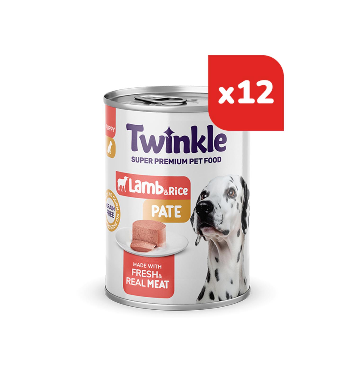 Twinkle Cat & Dog Food Twinkle Lamb Pate Paste Puppy Dog Food Canned 400 Gr. 12 Pieces