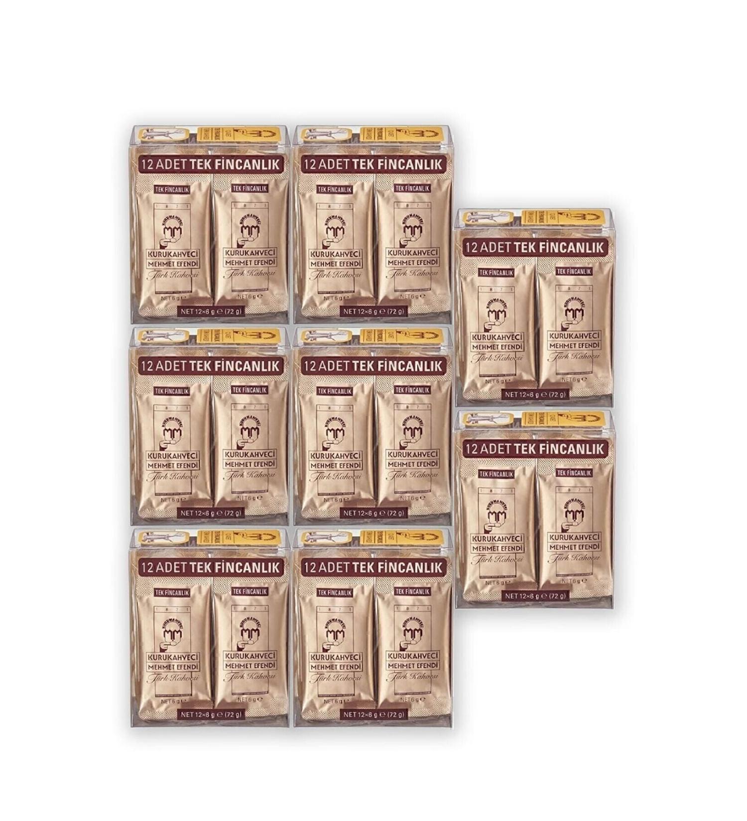 Mehmet Efendi Single Serving Turkish Coffee 12x6gr - 8 Pieces