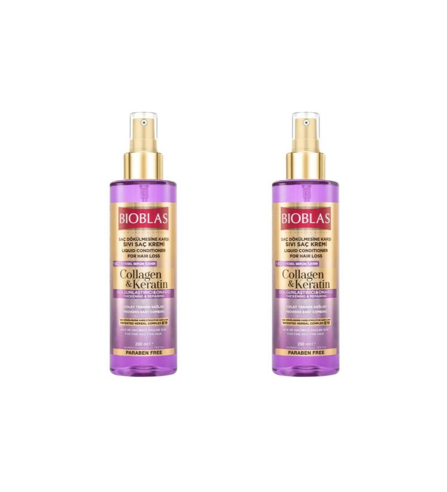 Bioblas Liquid Hair Conditioner Collagen+keratin 2 X 200ml - Buy Online on GoSupps.com