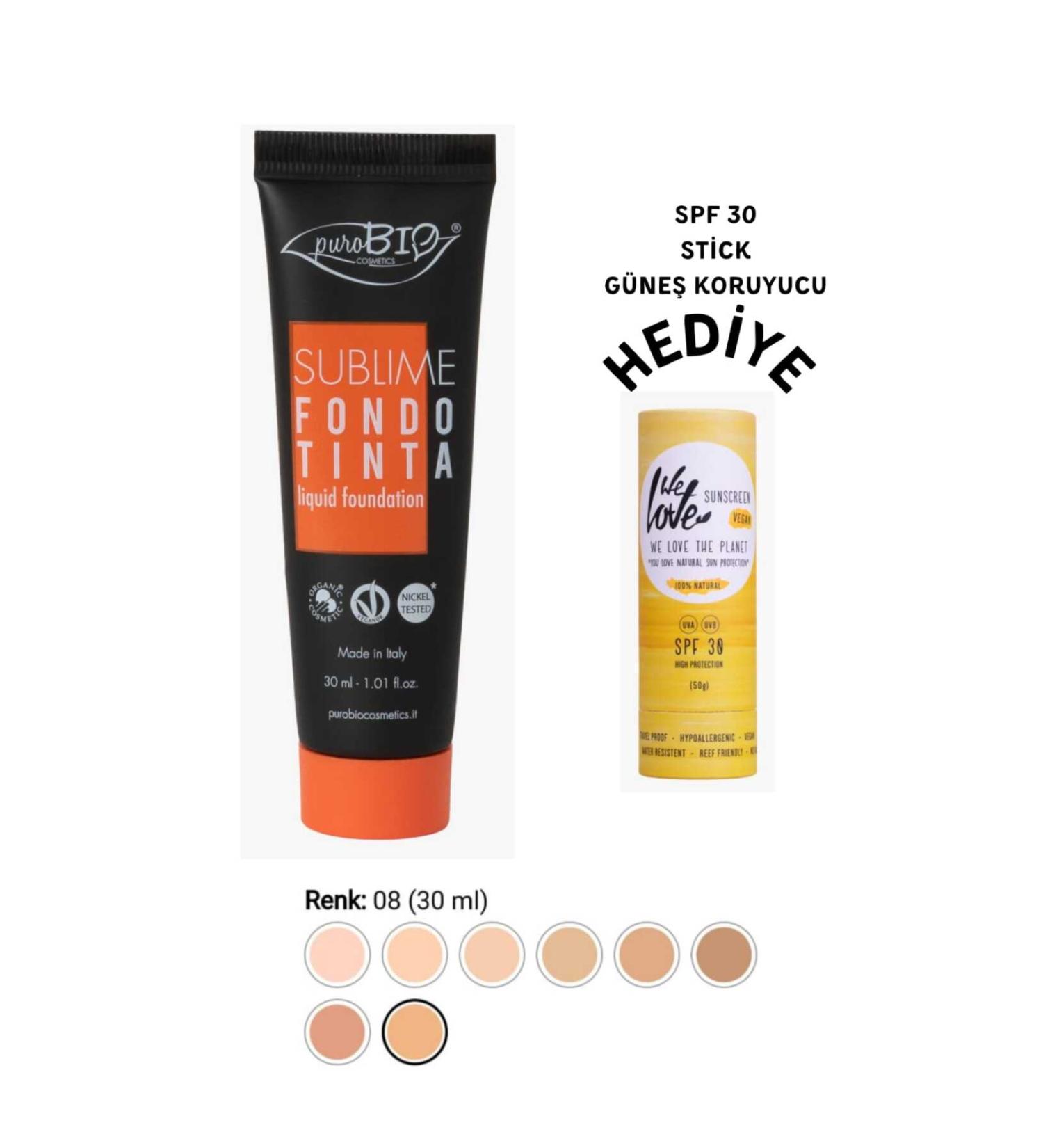 purobiocosmetics sublime Liquid foundation 08