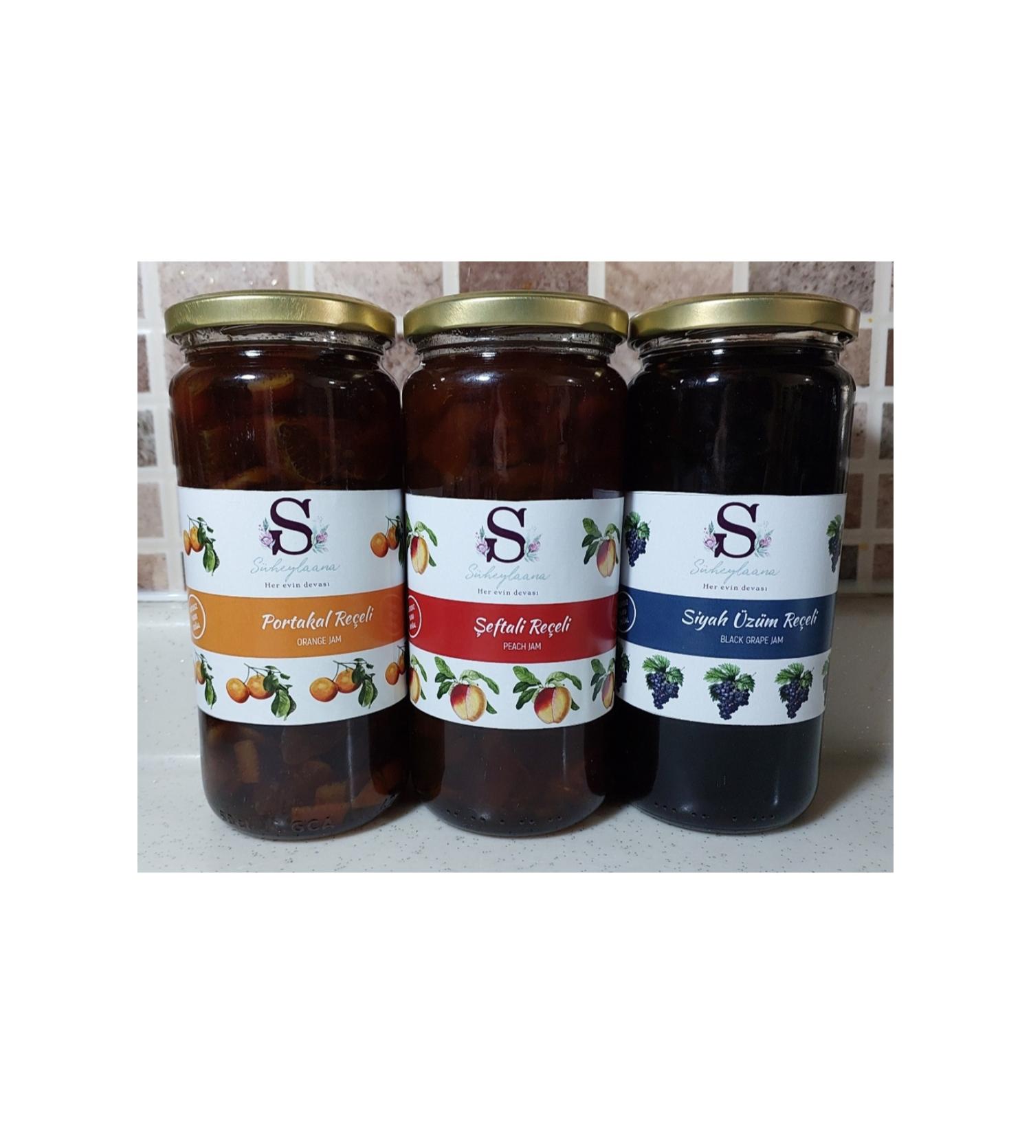 Suheylaana Natural Orange Peach and Grape Jam 600 Grams