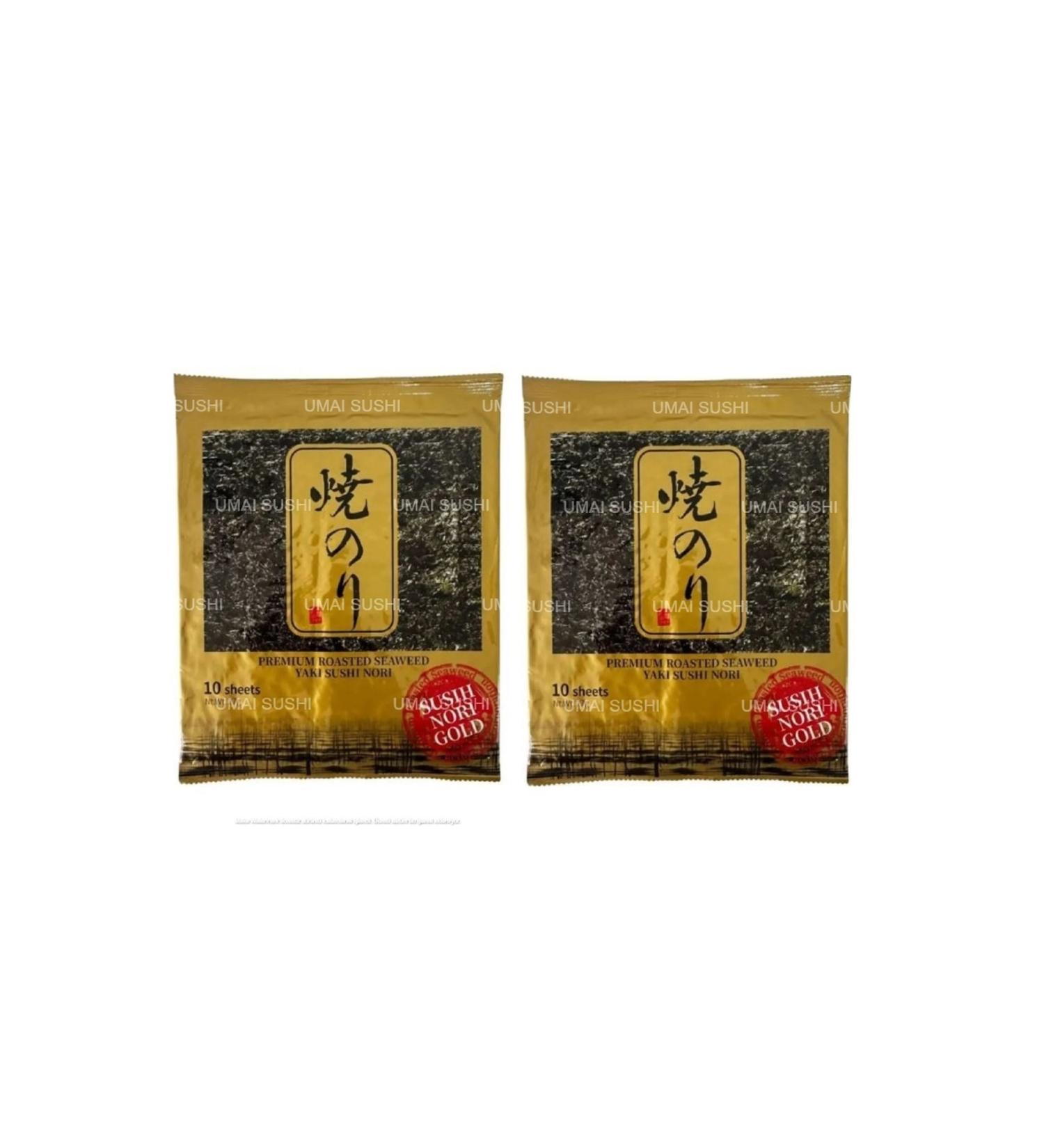 SEA FOOD Seafood Sushi Seaweed Yaki Sushi Nori Gold Premium 10 Sheets X 2 Pack