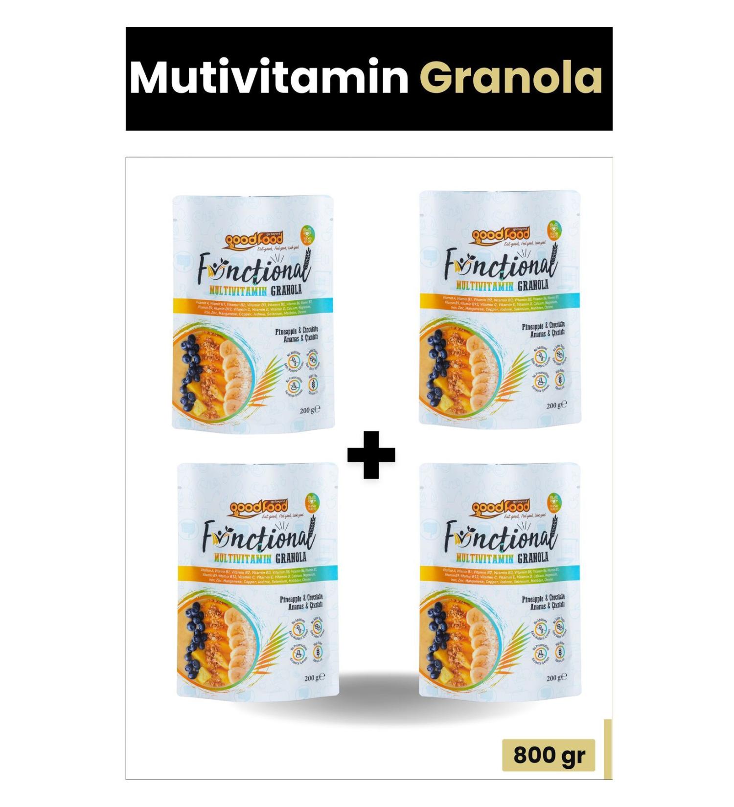Good Food Pineapple & Chocolate Granola High Fiber Vitamin & Mineral 200 G Pack of 4