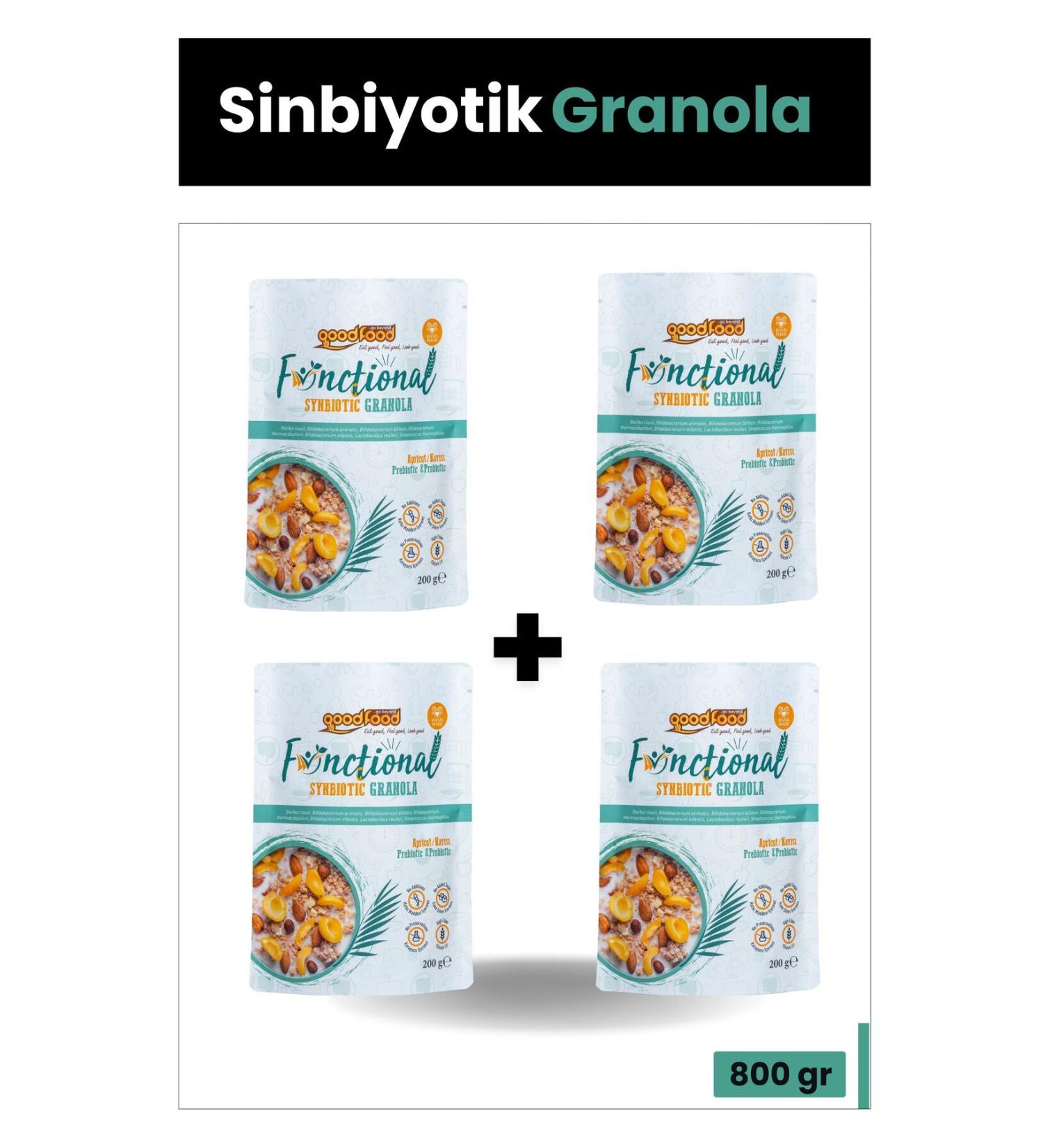 Good Food Probiotic & Prebiotic Granola Apricot Flaxseed Apricot and Date Bar Pieces 200 G 4-Pack - Buy Online on GoSupps.com
