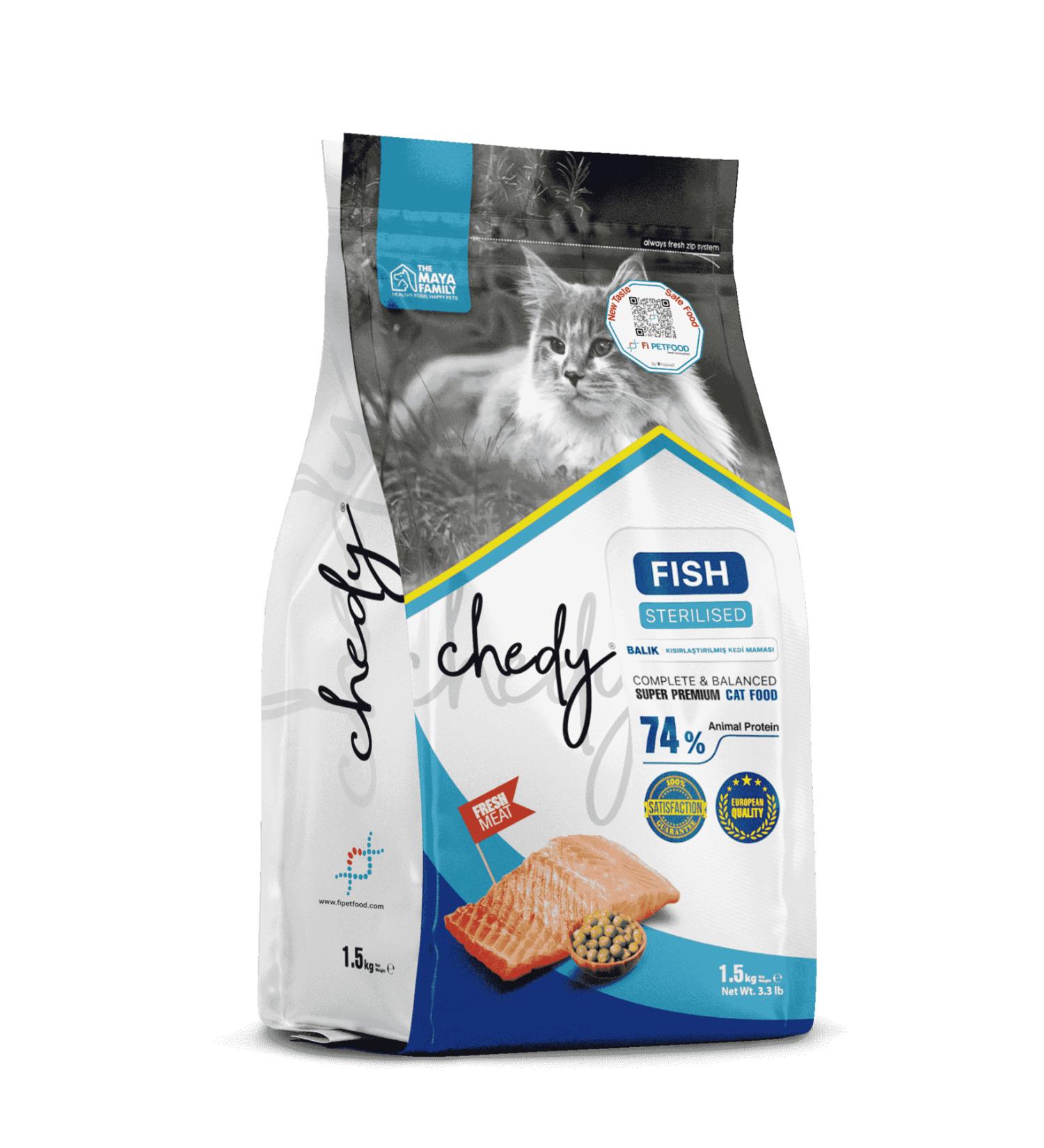 Chedy PETLOVEBOUTIQUE FISH 1.5KG NEUTRALIZED CAT FOOD LOW GRAIN PREMIUM FOOD