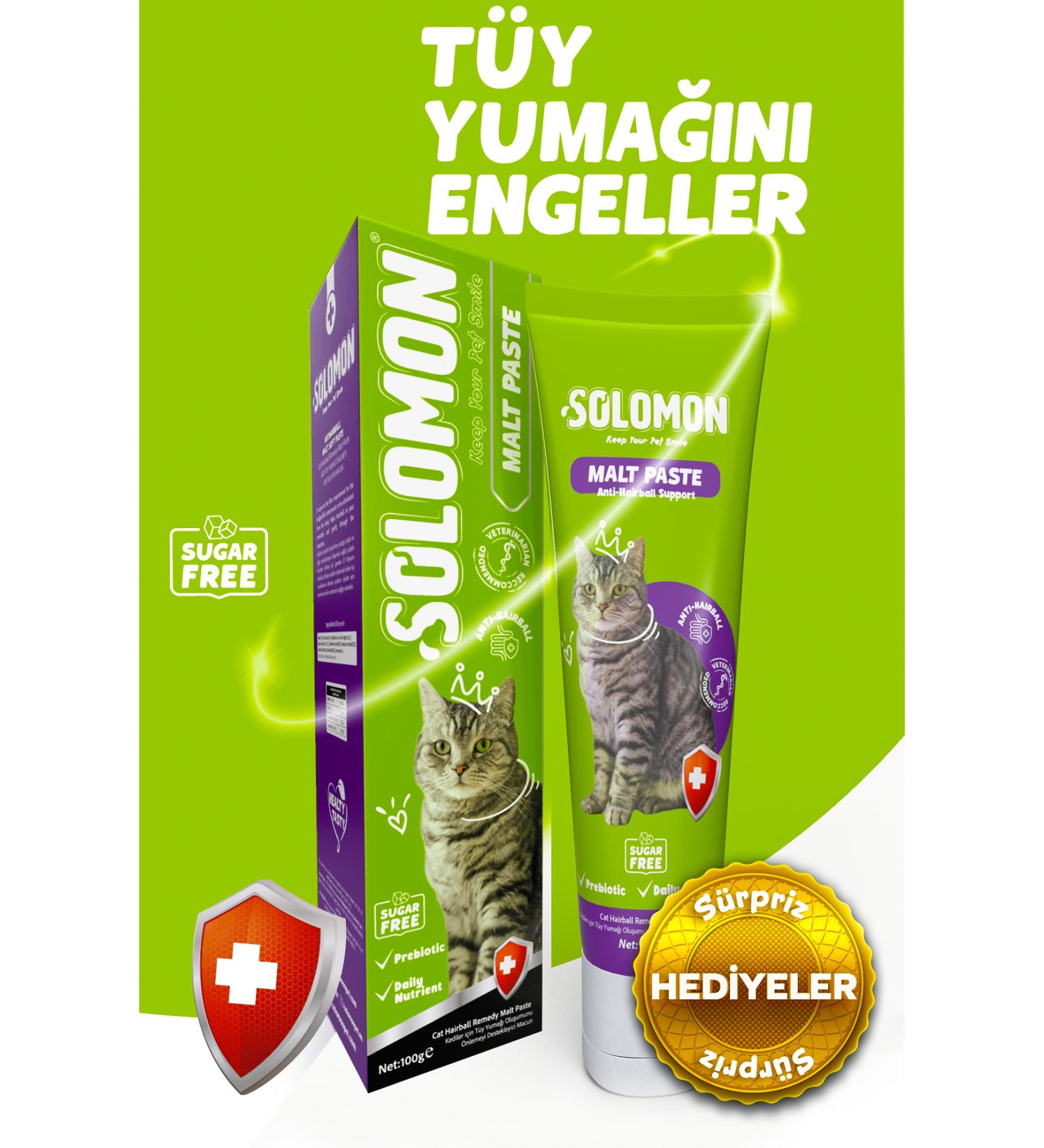 Solomon Malt Paste 100 Gr Malt Paste Supporting Cat Hairball Prevention - Buy Online on GoSupps.com