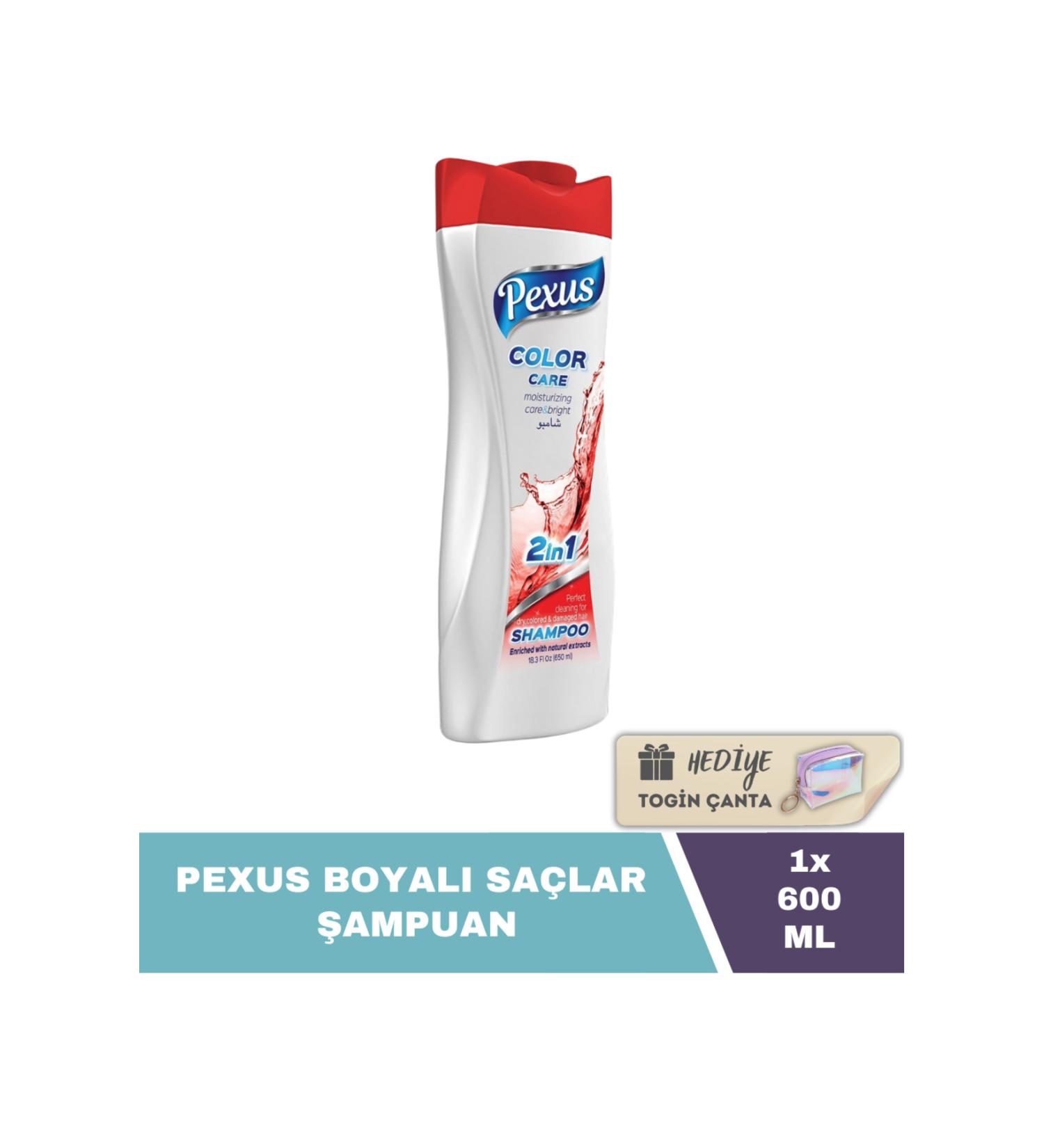 Pexus Shampoo for Dyed Hair 600 ML X1 Piece + Gift Togin Bag