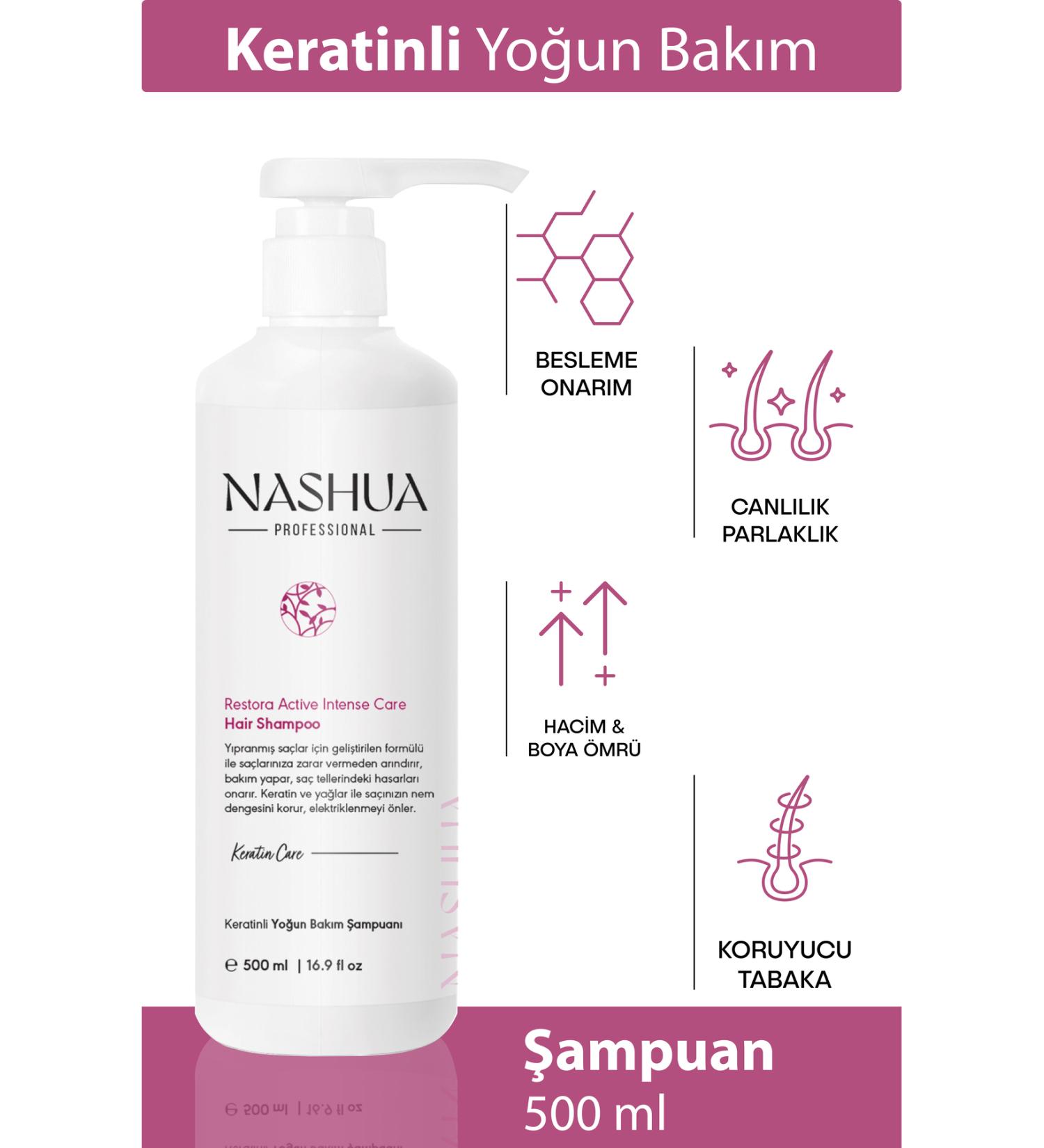 Nashua Keratin Intensive Care Shampoo ( Restora Avctive Intense Care Hair Shampoo ) - 500ml