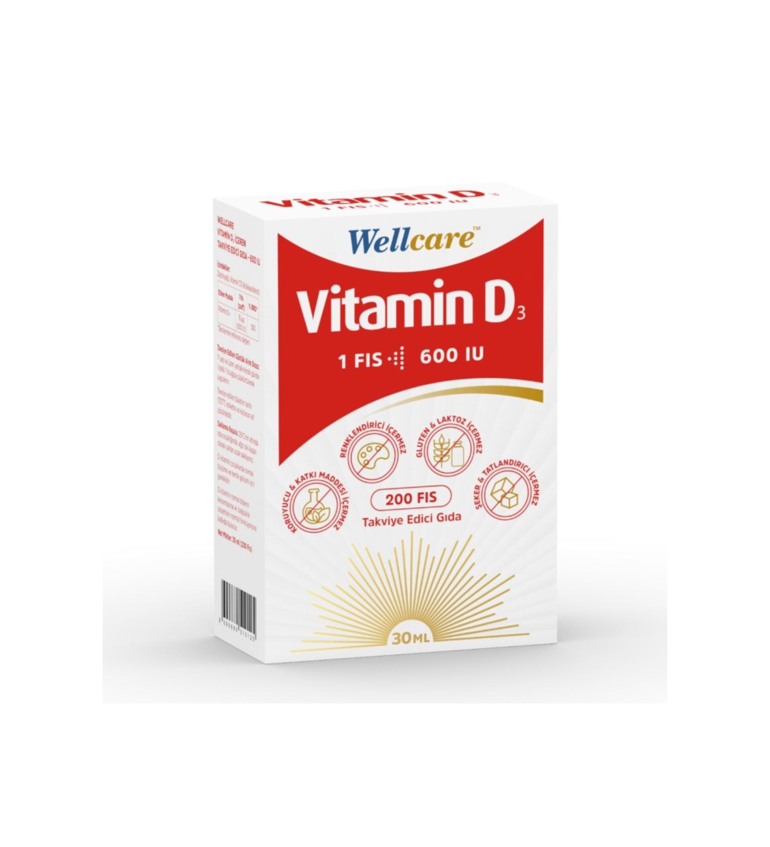 Wellcare Vitamin D3 600 IU 30 ml