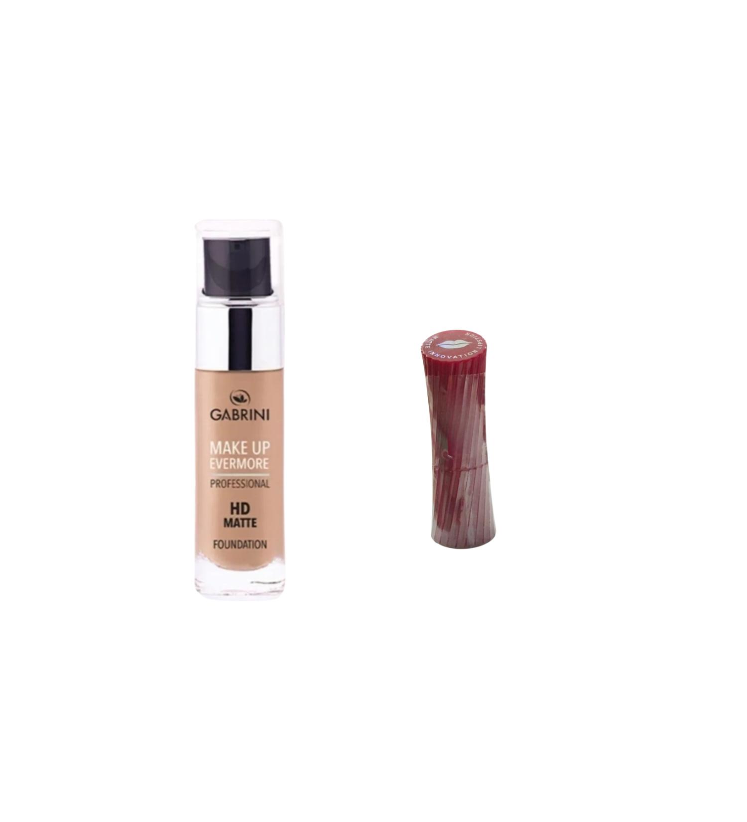 Gabrini Matte Foundation Professional HD Matte Foundation 01 + lipstick