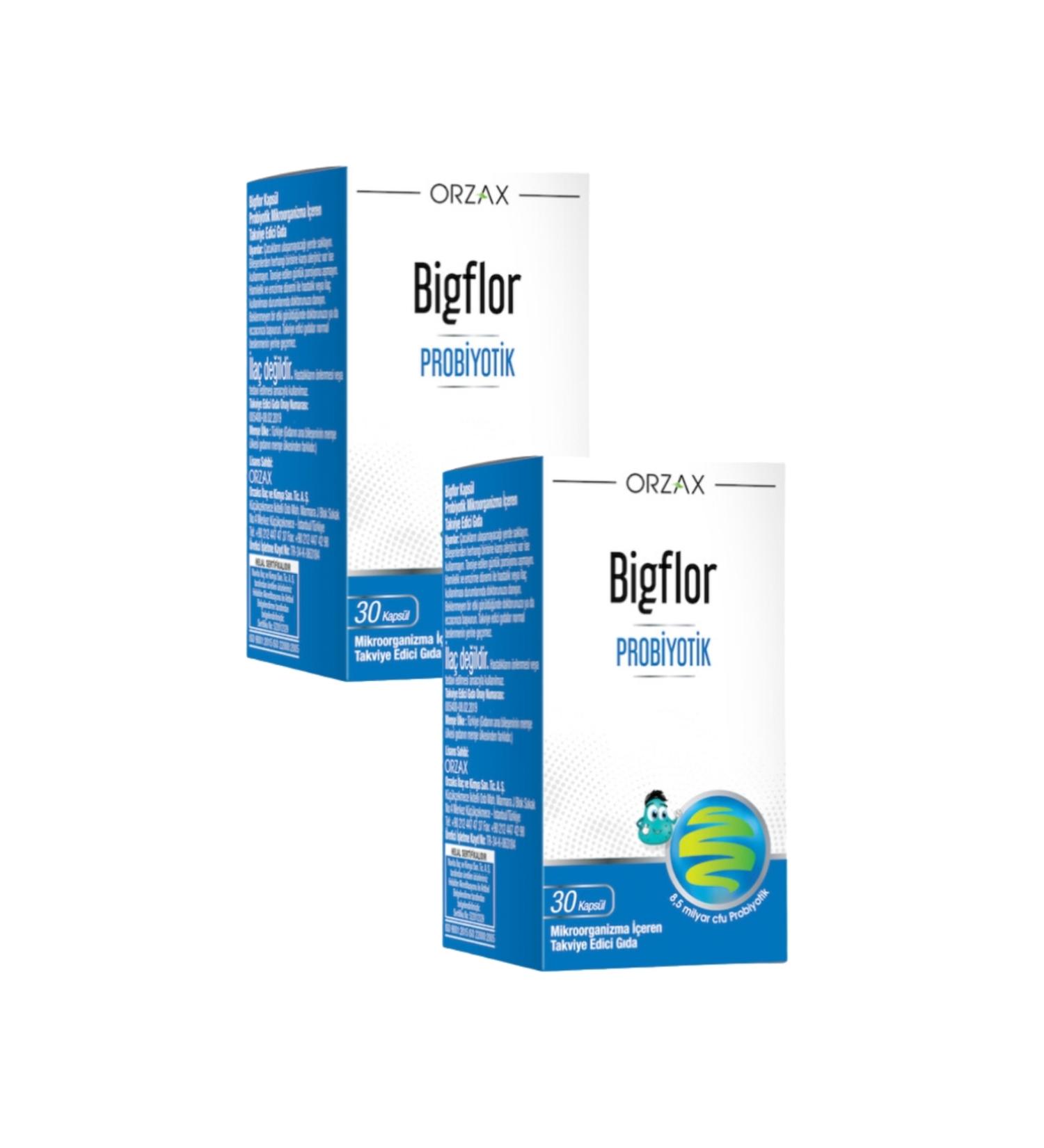 Orzax Bigflor Probiotic 30 Capsules x 2 Pieces