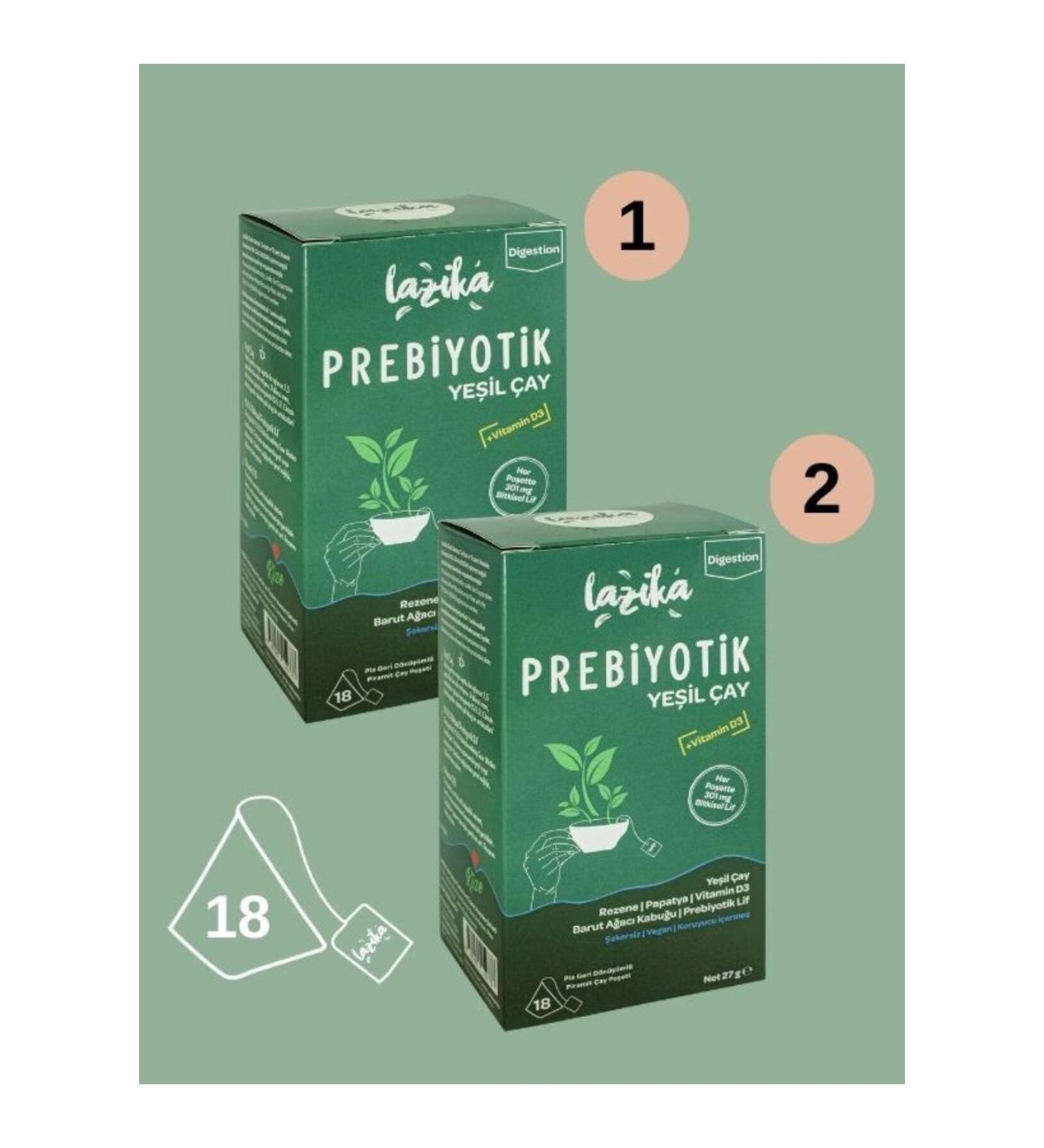 LAZIKA (SET OF 2) Prebiotic Green Tea