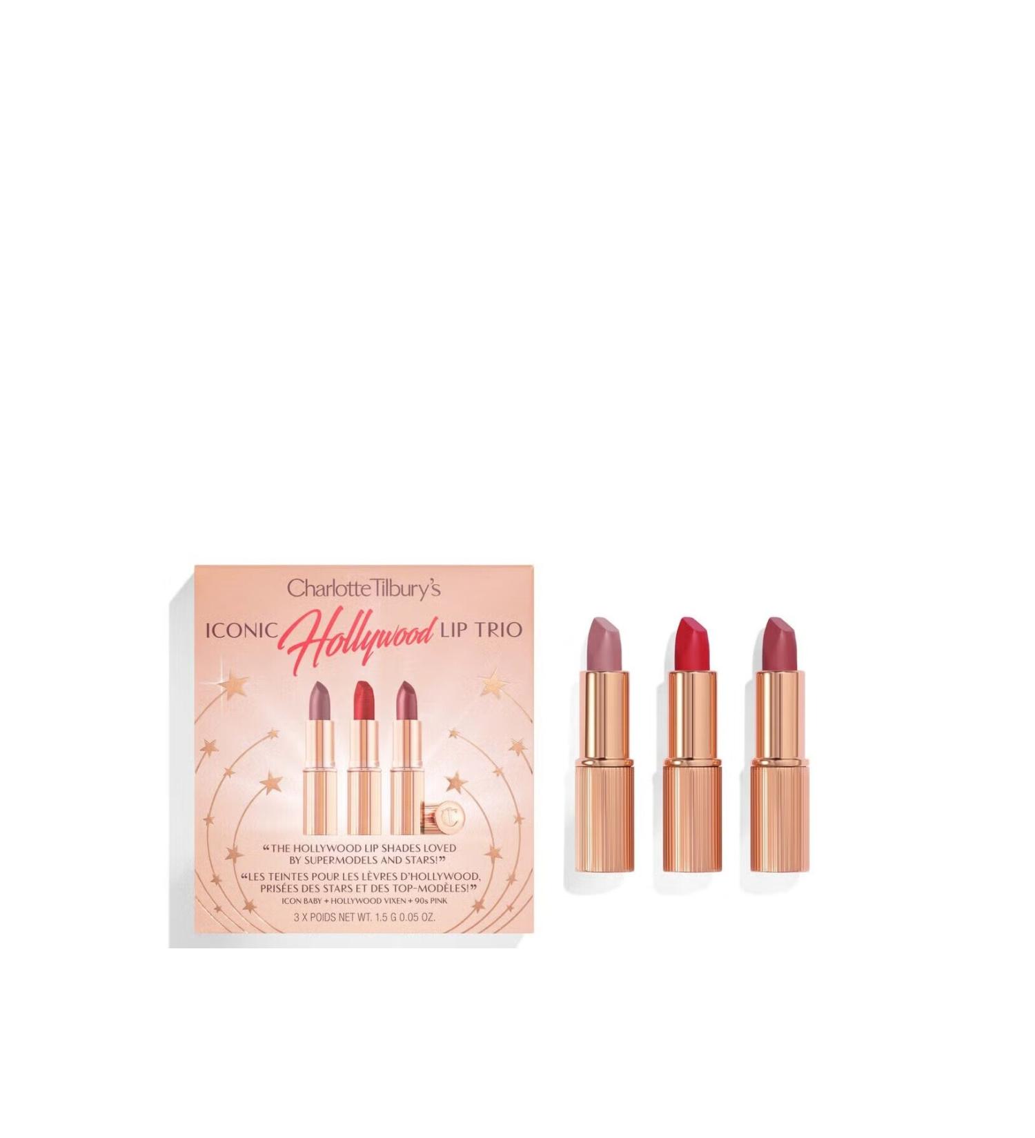 Charlotte Tilbury Lips Plump Shine Lasting All Day Pink Red Lipstick Set Dem128
