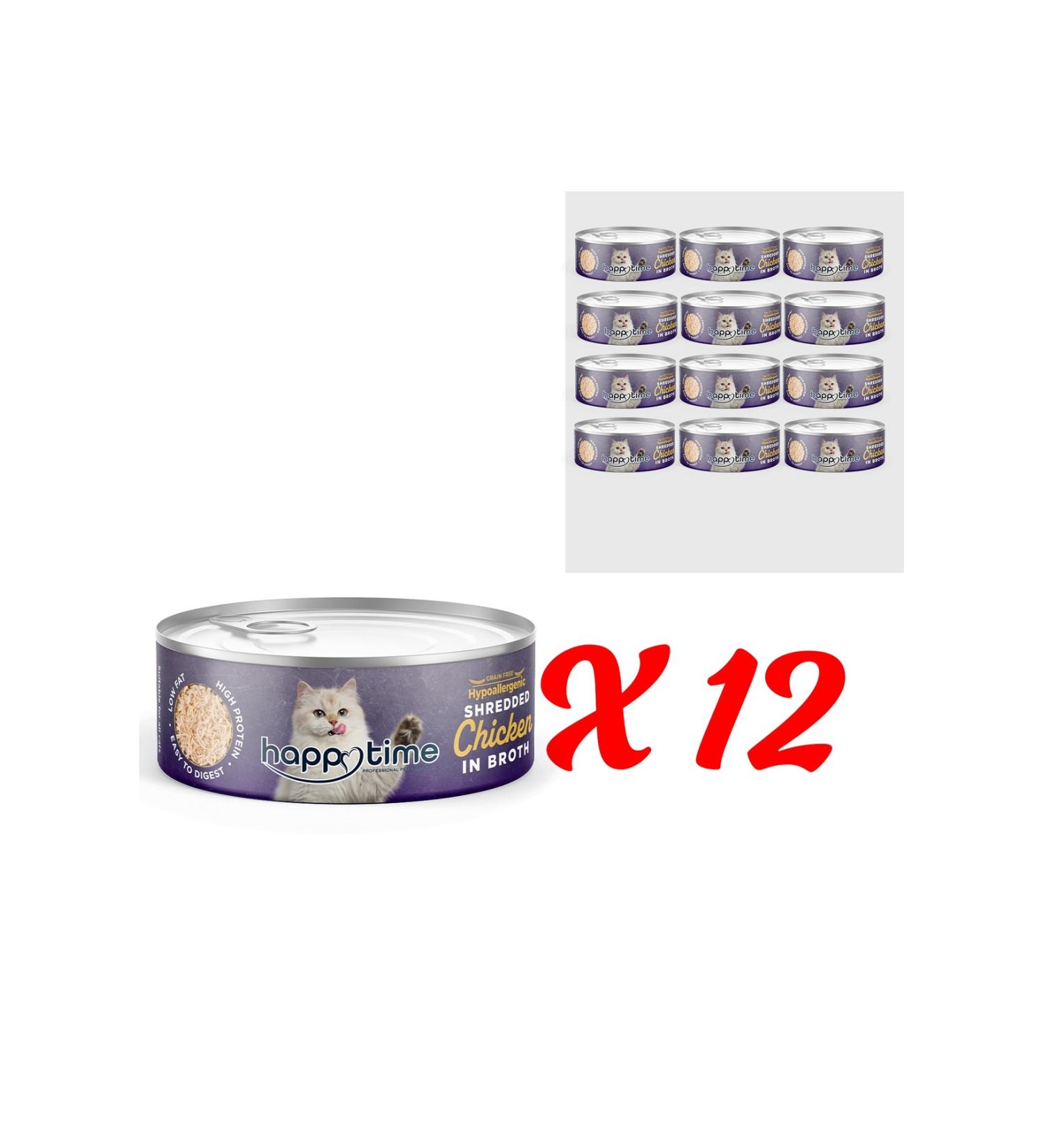 HAPPY TIME Canned Chicken for Adult Cats 12x70 Gr