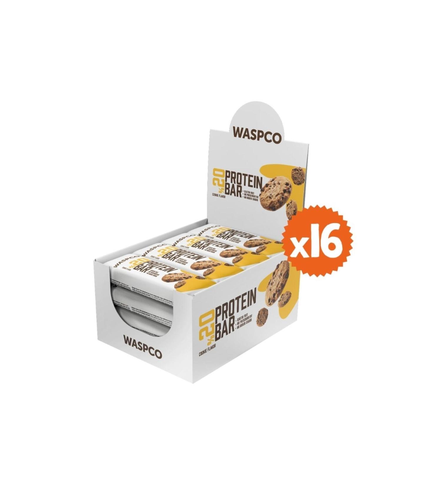 Waspco Protein Bar Cookie Flavored 40g X 16 Pieces - Buy Online on GoSupps.com