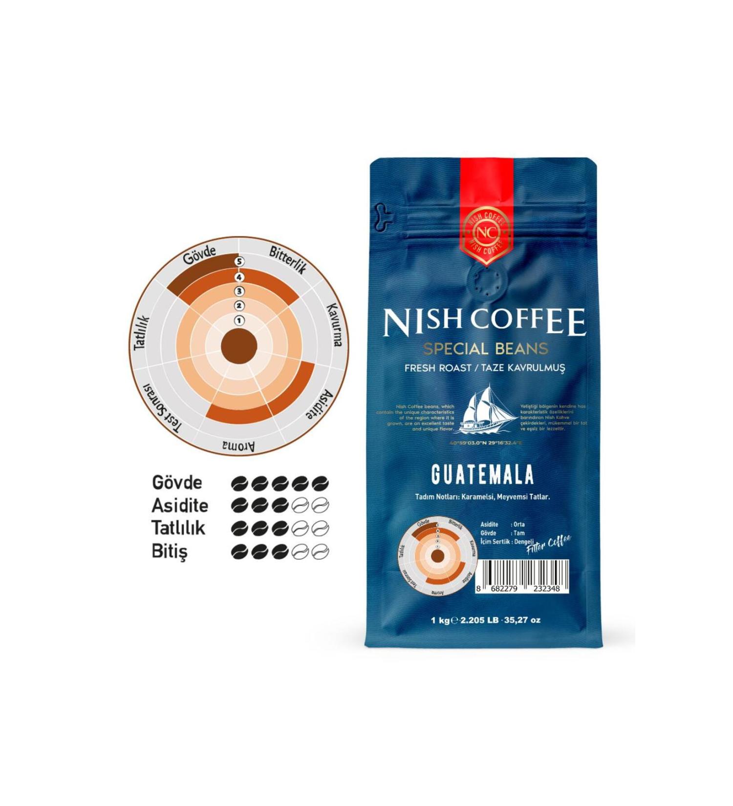 Nish Coffee Nish Filter Coffee Guatemala 1 Kg - Buy Online on GoSupps.com