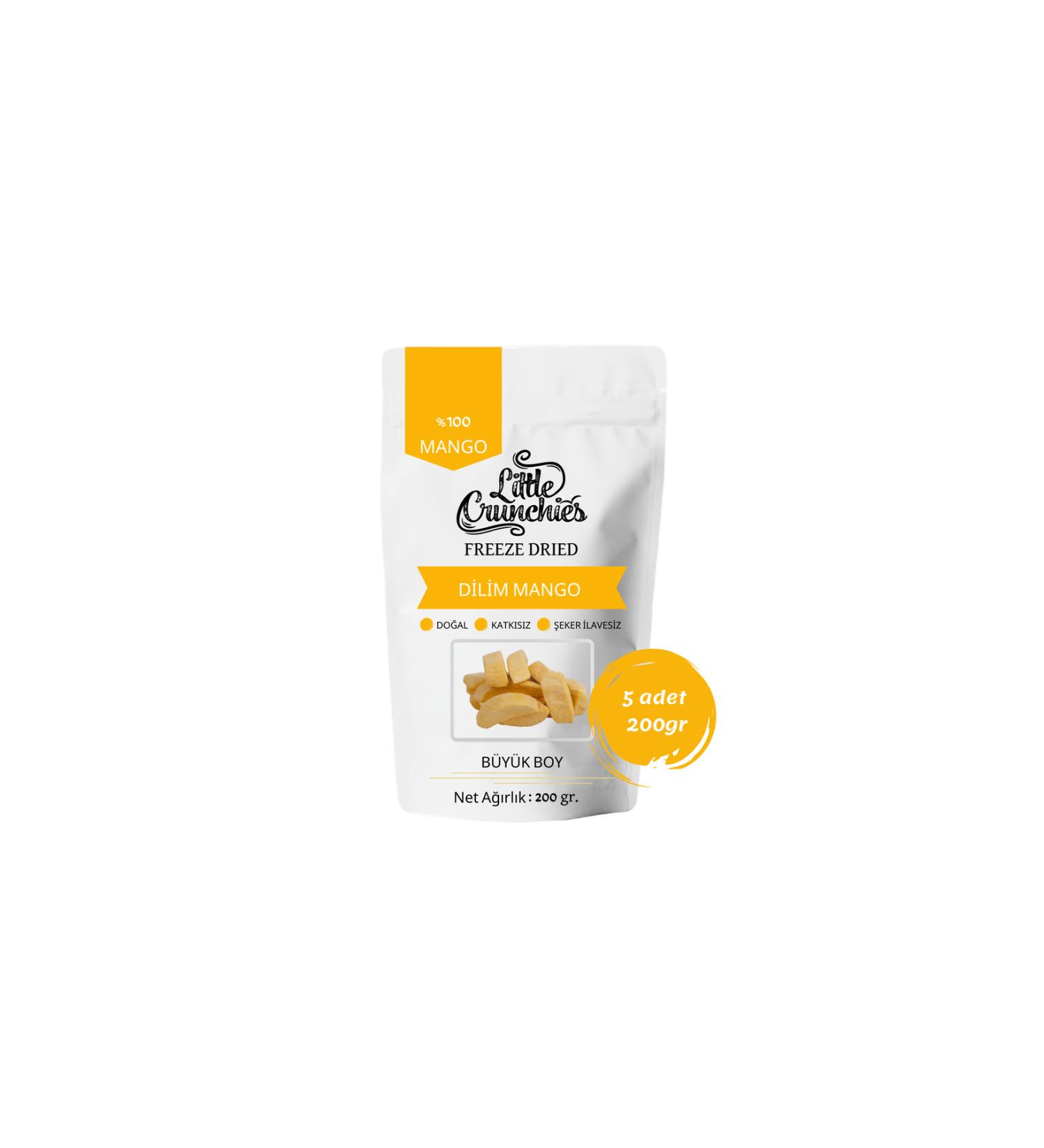 Little Crunchies Freeze Dried Slice Mango - 1 Kg. - Large - Freeze Dried 5x200 Gr.