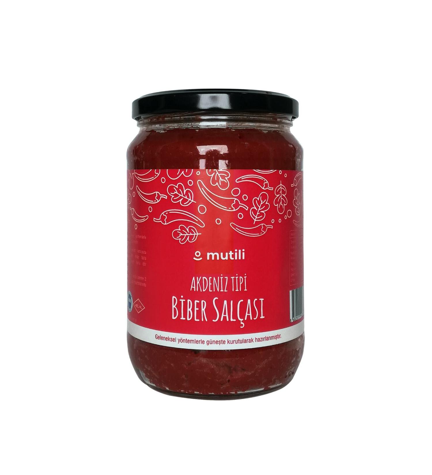Mutili Mediterranean Type Natural Pepper Paste 700 grams Organic Paste Additive-Free Paste