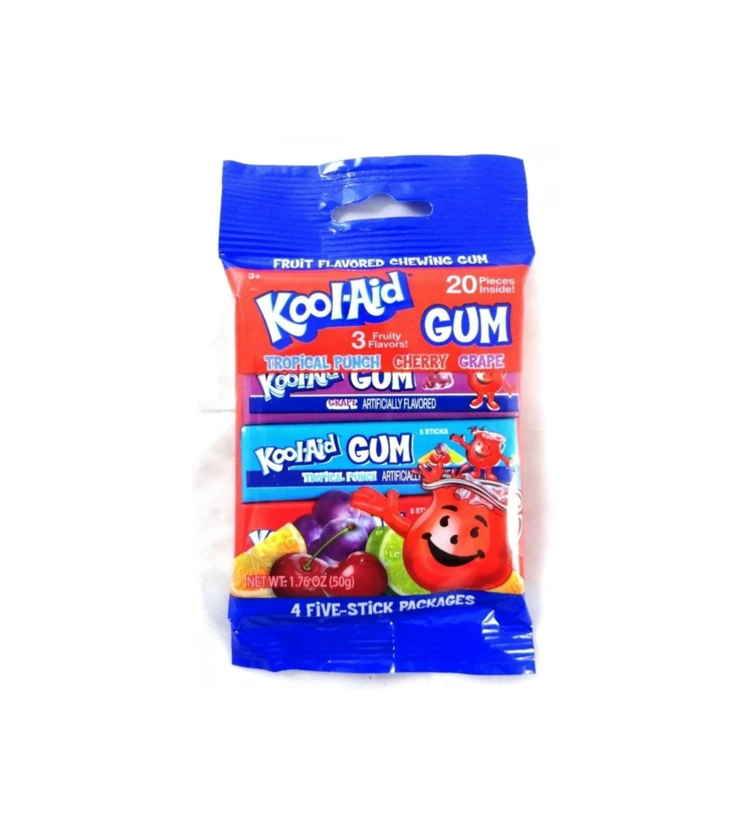 Dubble Bubble Kool-Aid Gum Fruit Flavored Chewing Gum Chewing Gum 4 Pack 50 gr