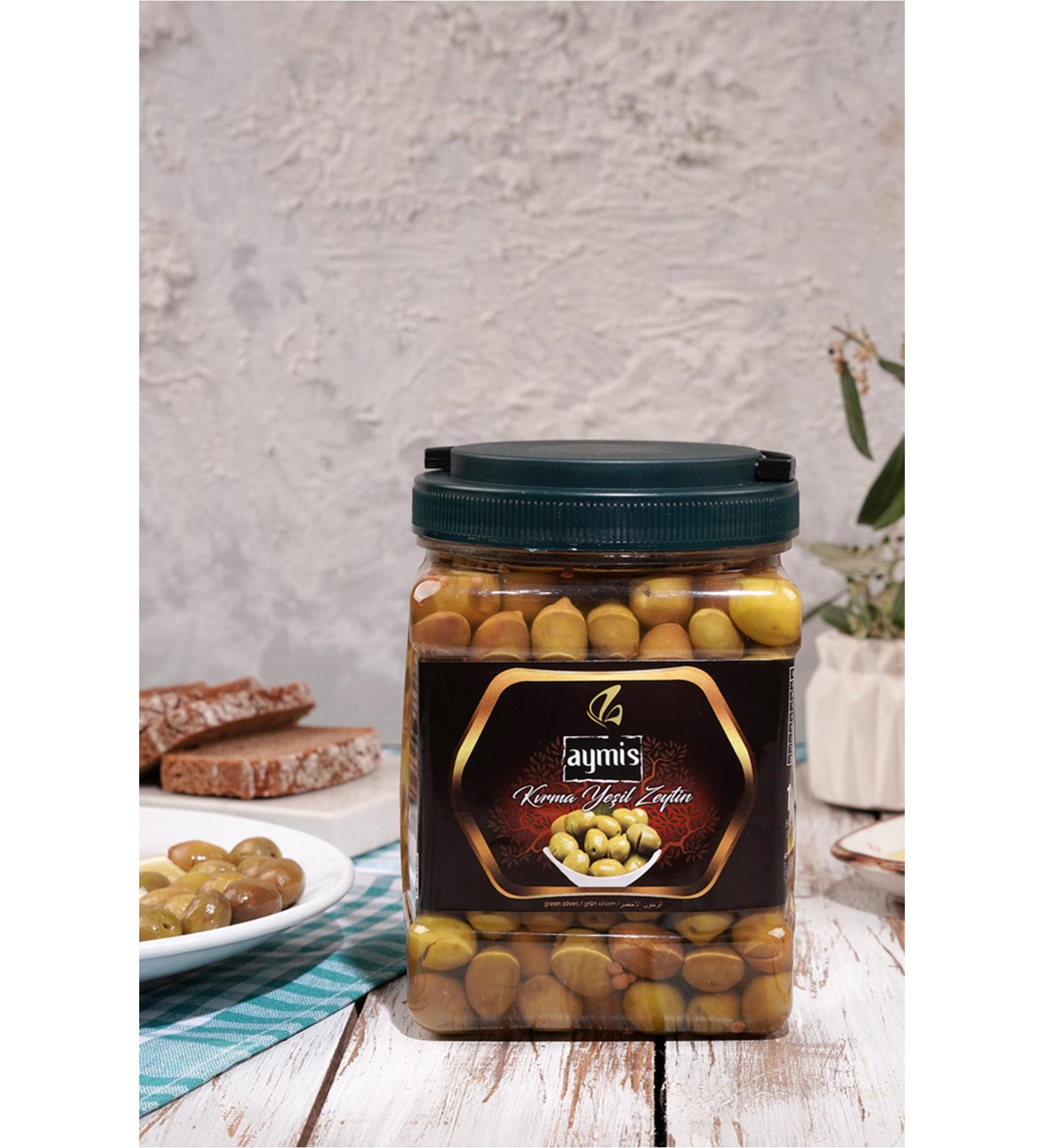 AYM S Gemlik Cracked Green Olives 1 Kg