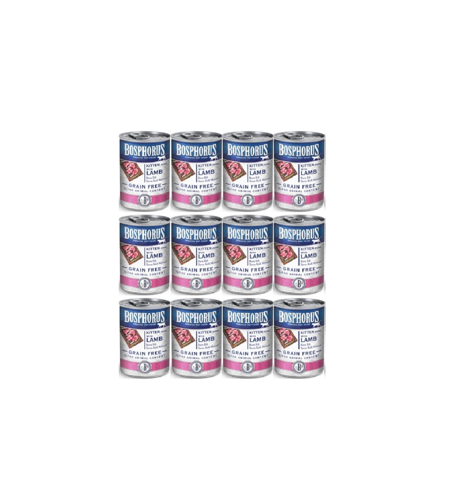 Bosphorus Kitten Lamb Lamb Meat Pieces Small Grain Kitten Cat Canned Food 12 X 415 gr Taurine