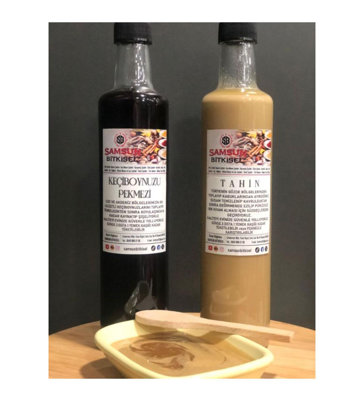 Samsun Herbal Tahini 500 Grams - Carob Molasses 680 Grams (Ancient Flavor) - Buy Online on GoSupps.com