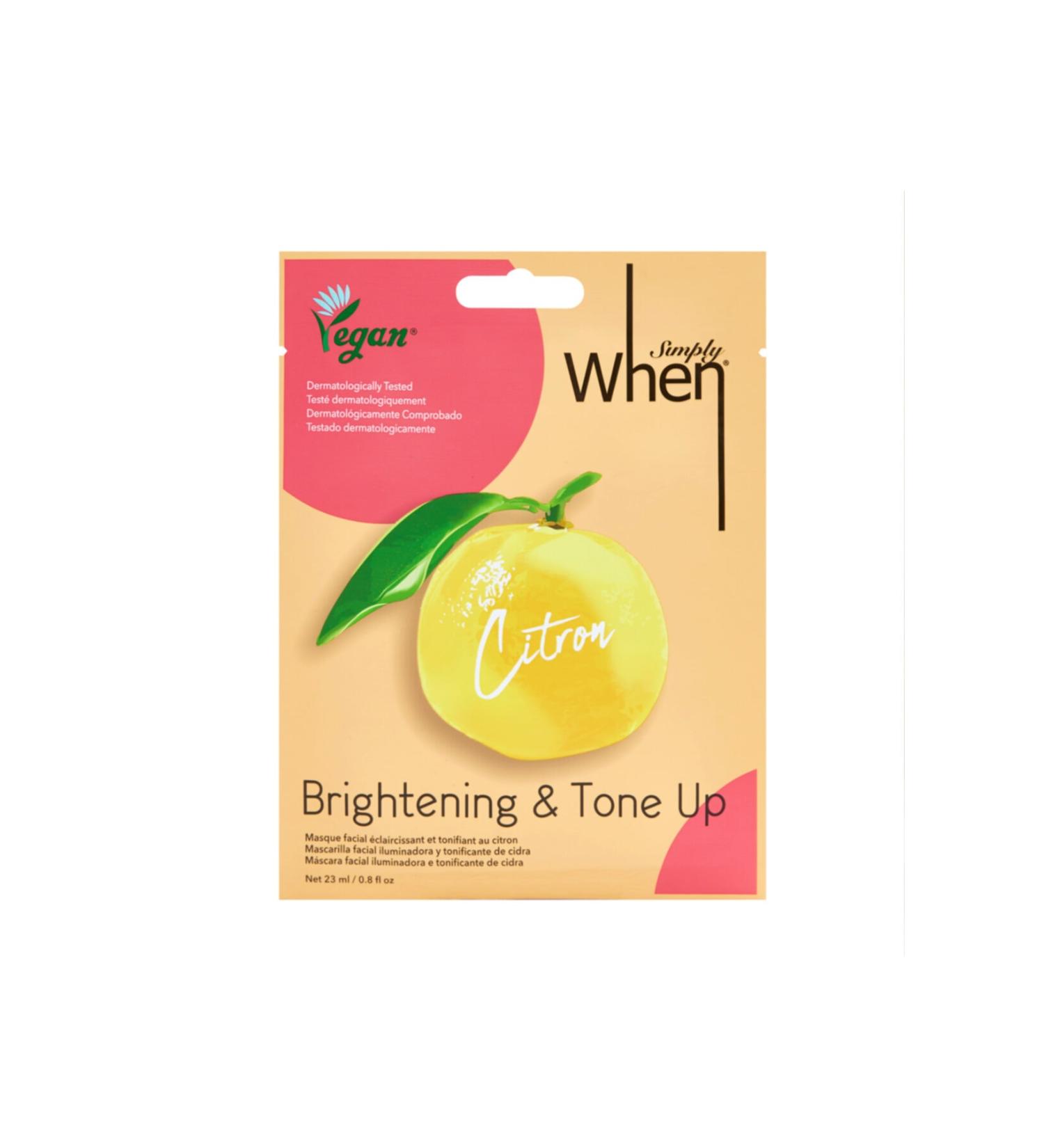 When Vegan Citron Brightening & Tone Up Mask - Vegan Citron Brightening Face Mask
